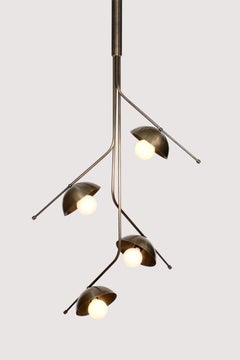 Wing 4 Brass Dome Pendant Lamp by Lamp Shaper