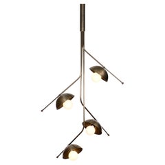 Wing 4 Brass Dome Pendant Lamp by Lamp Shaper