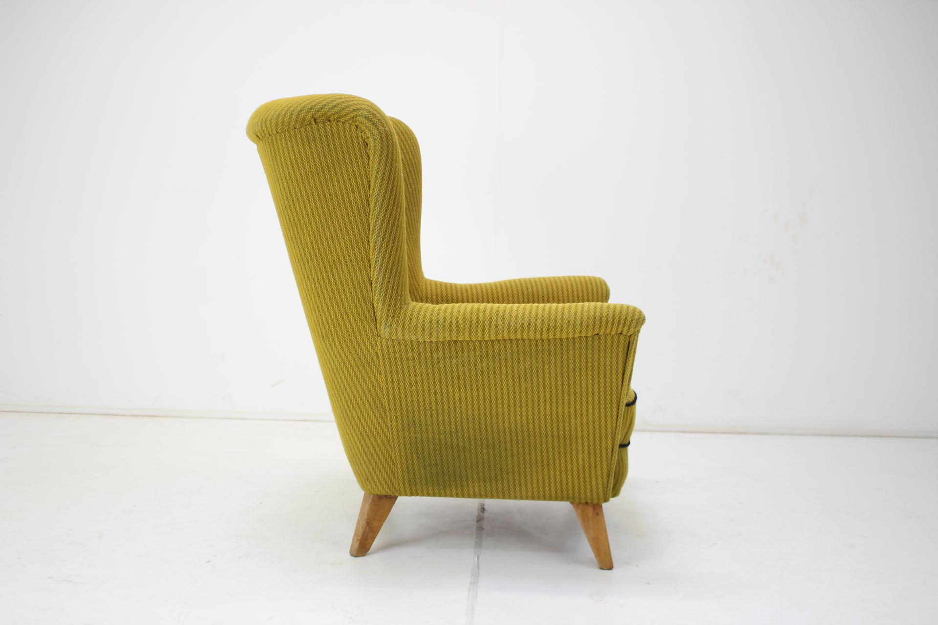  Wing Armchair, Czechoslovakia, 1950s.  In Good Condition For Sale In Praha, CZ