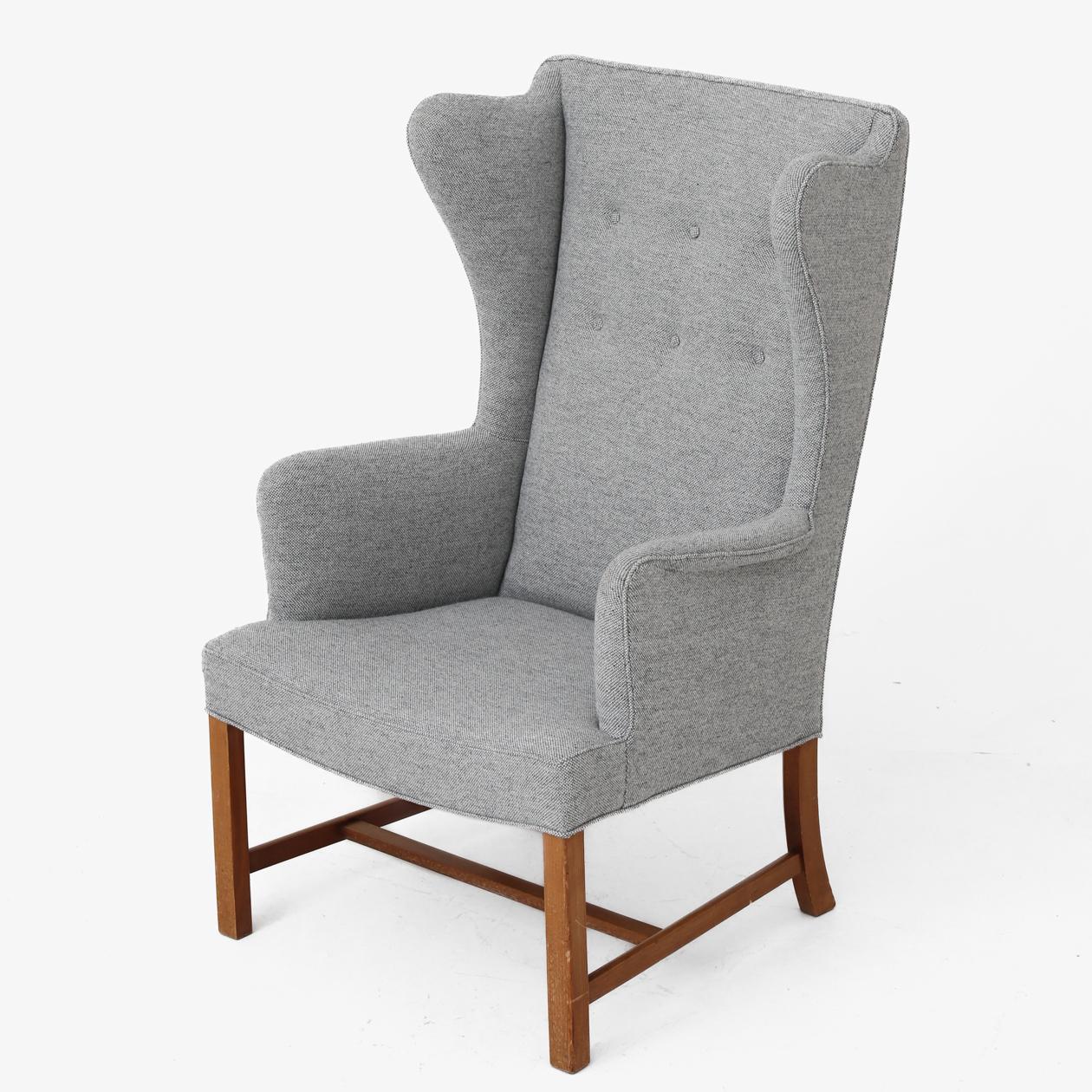 Patinated Wing Back Chair by Børge Mogensen For Sale