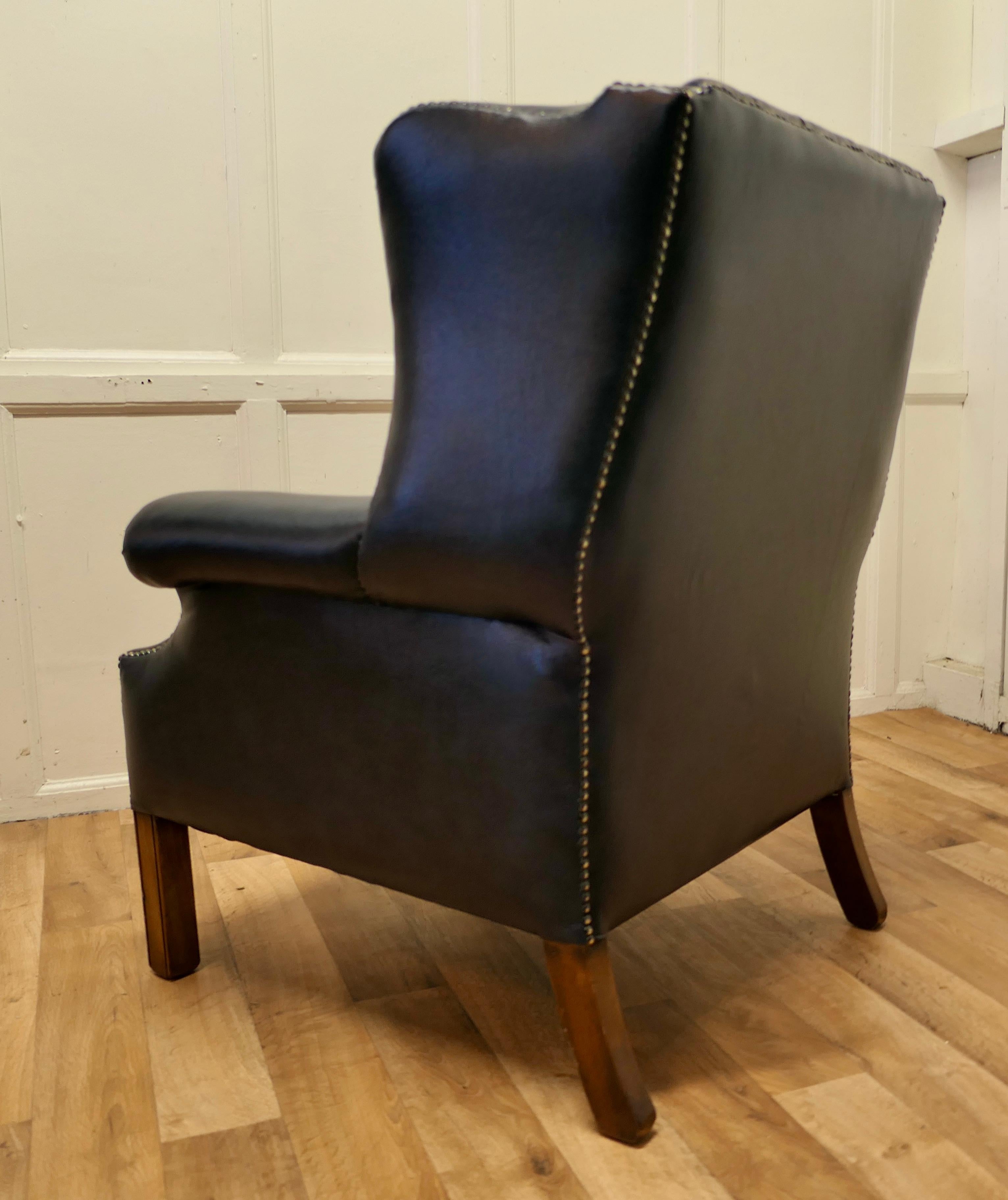 Wing Back Hall Porters Leather or Chesterfield Library Chair 7