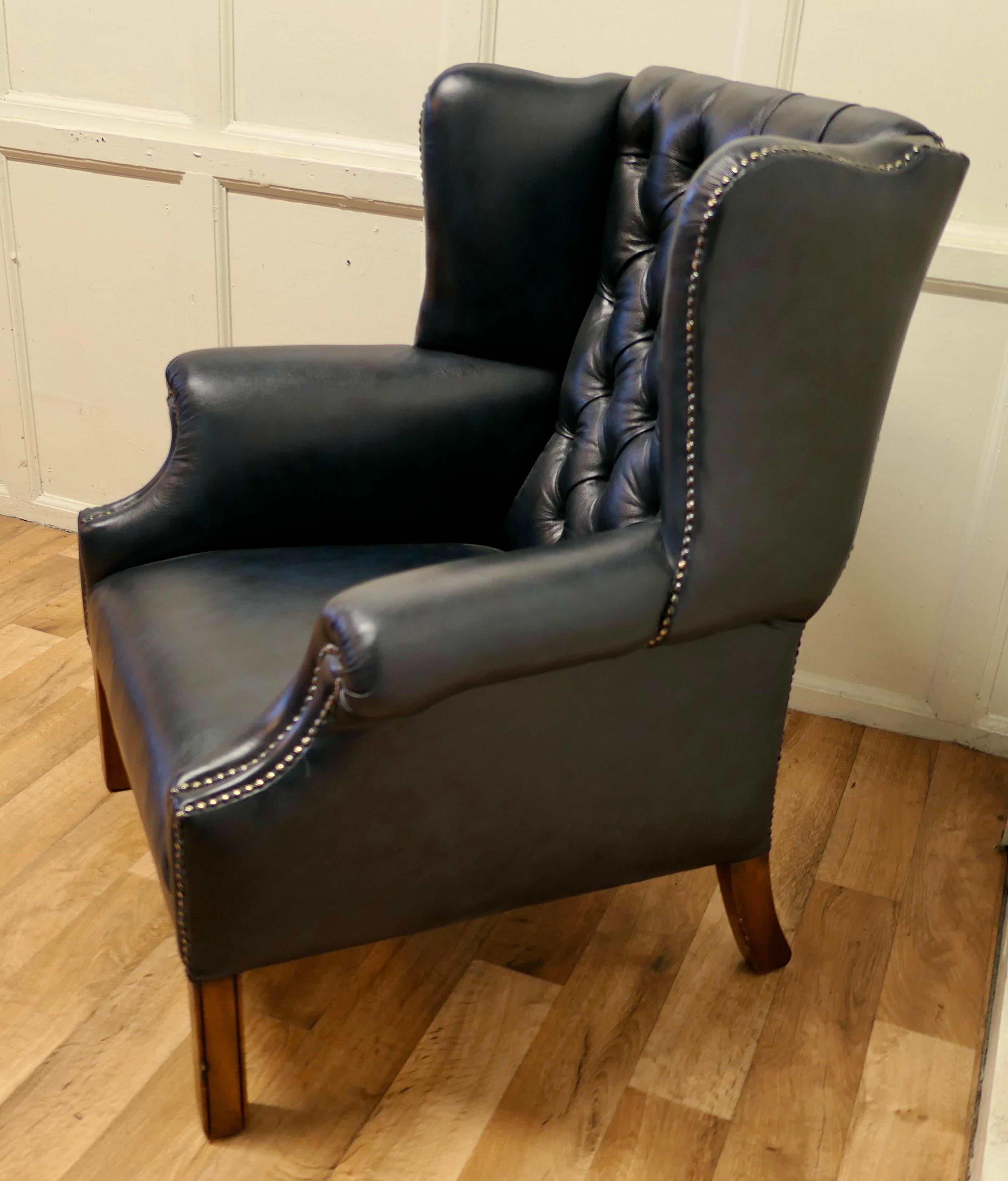 Wing Back Hall Porters Leather or Chesterfield Library Chair 2