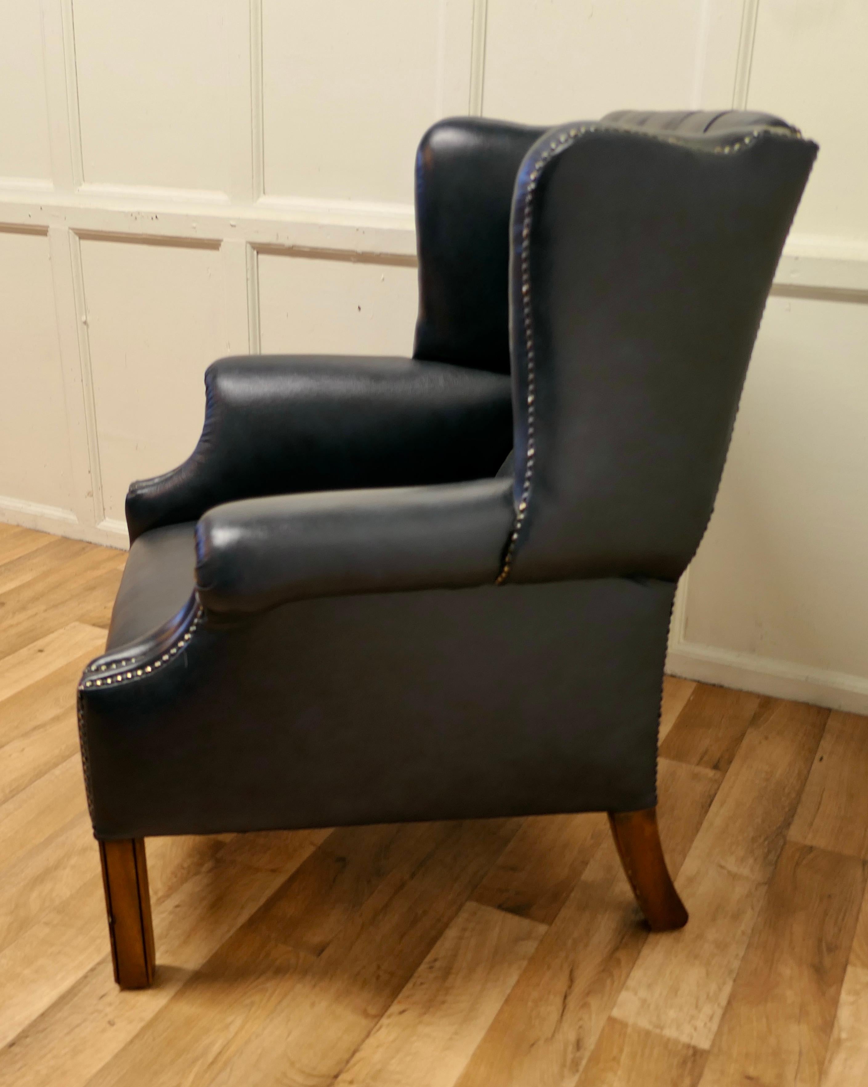Wing Back Hall Porters Leather or Chesterfield Library Chair 3