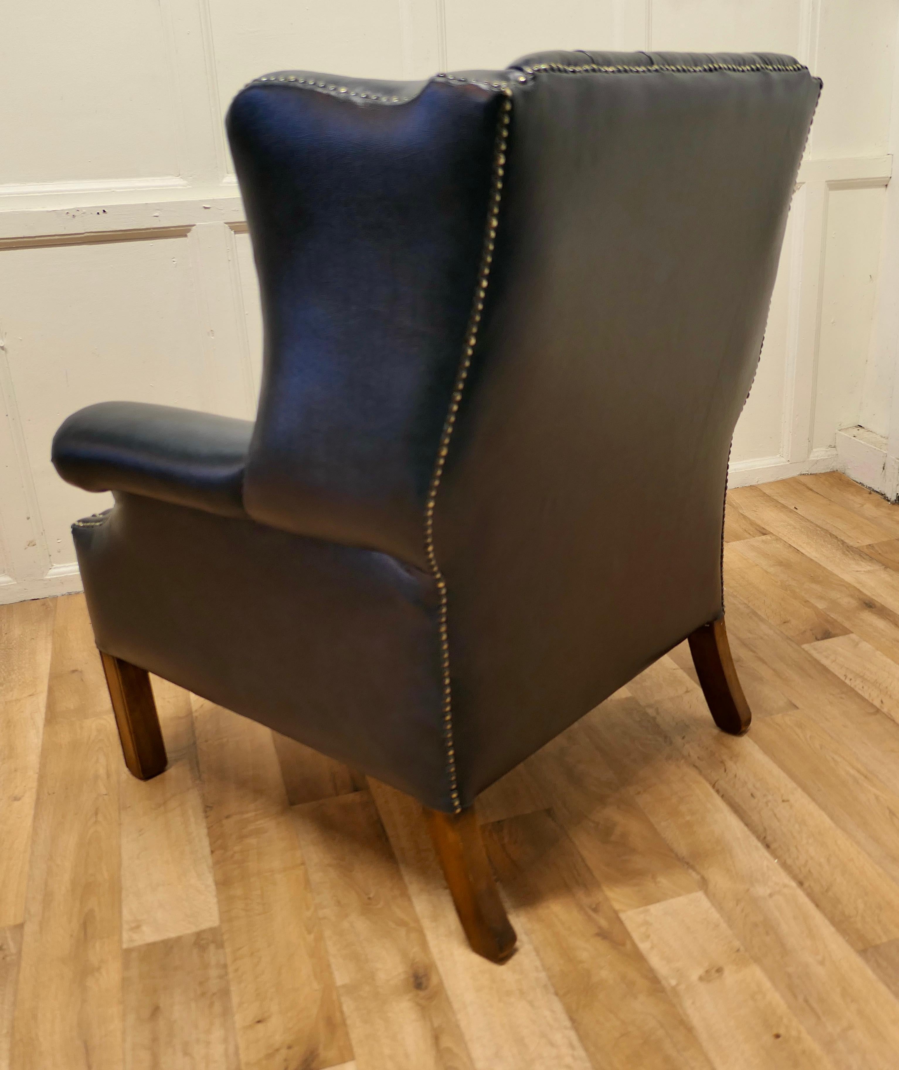 Wing Back Hall Porters Leather or Chesterfield Library Chair 4