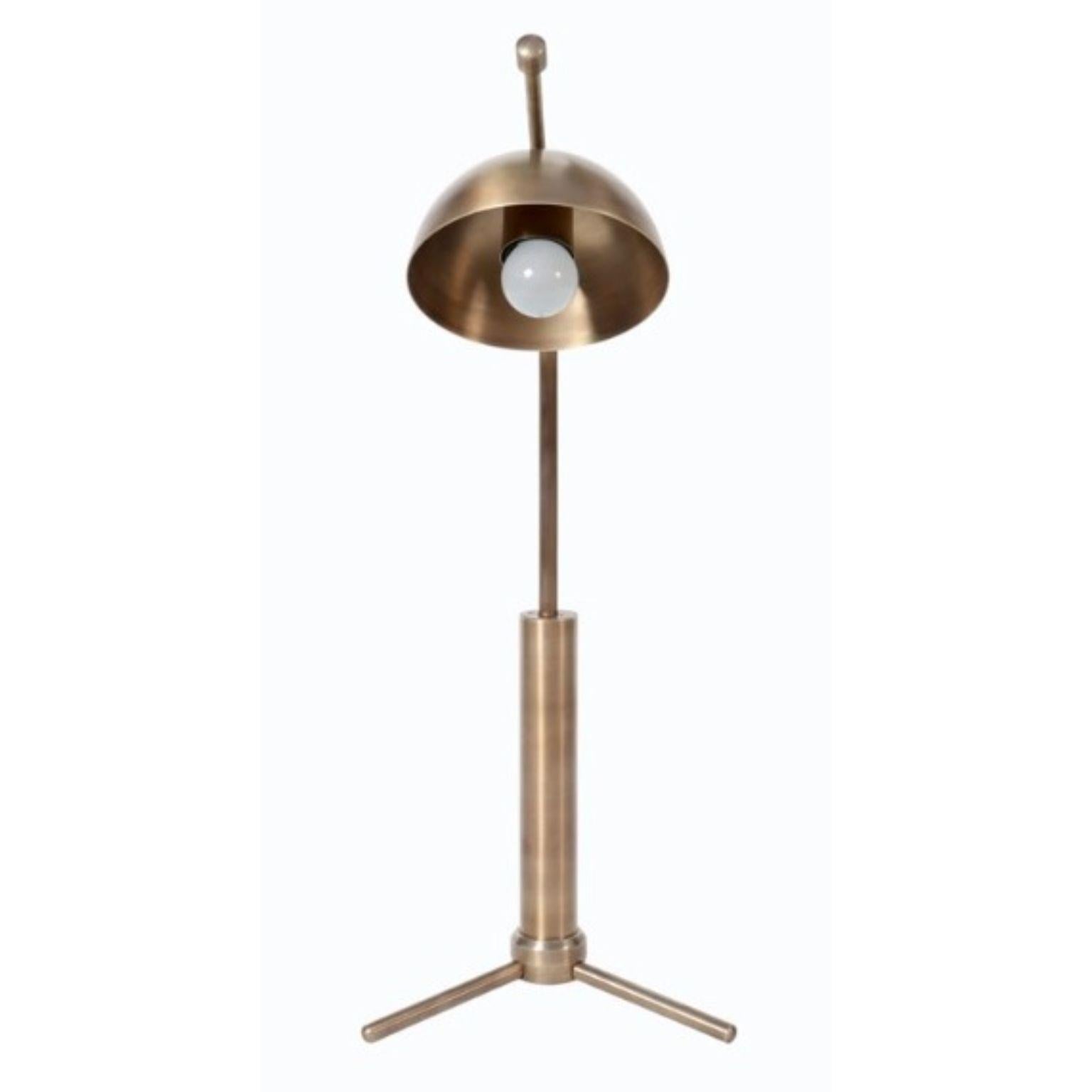 Wing Brass Dome Desk Lamp by Lamp Shaper
Dimensions: D 35.5 x W 35.5 x H 66 cm.
Materials: Brass.

Different finishes available: raw brass, aged brass, burnt brass and brushed brass Please contact us.

All our lamps can be wired according to each