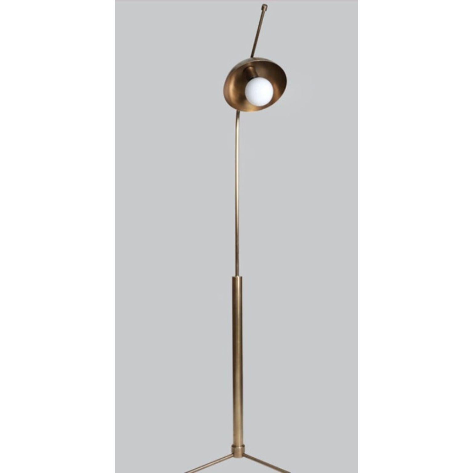 Post-Modern Wing Brass Dome Floor Lamp by Lamp Shaper For Sale