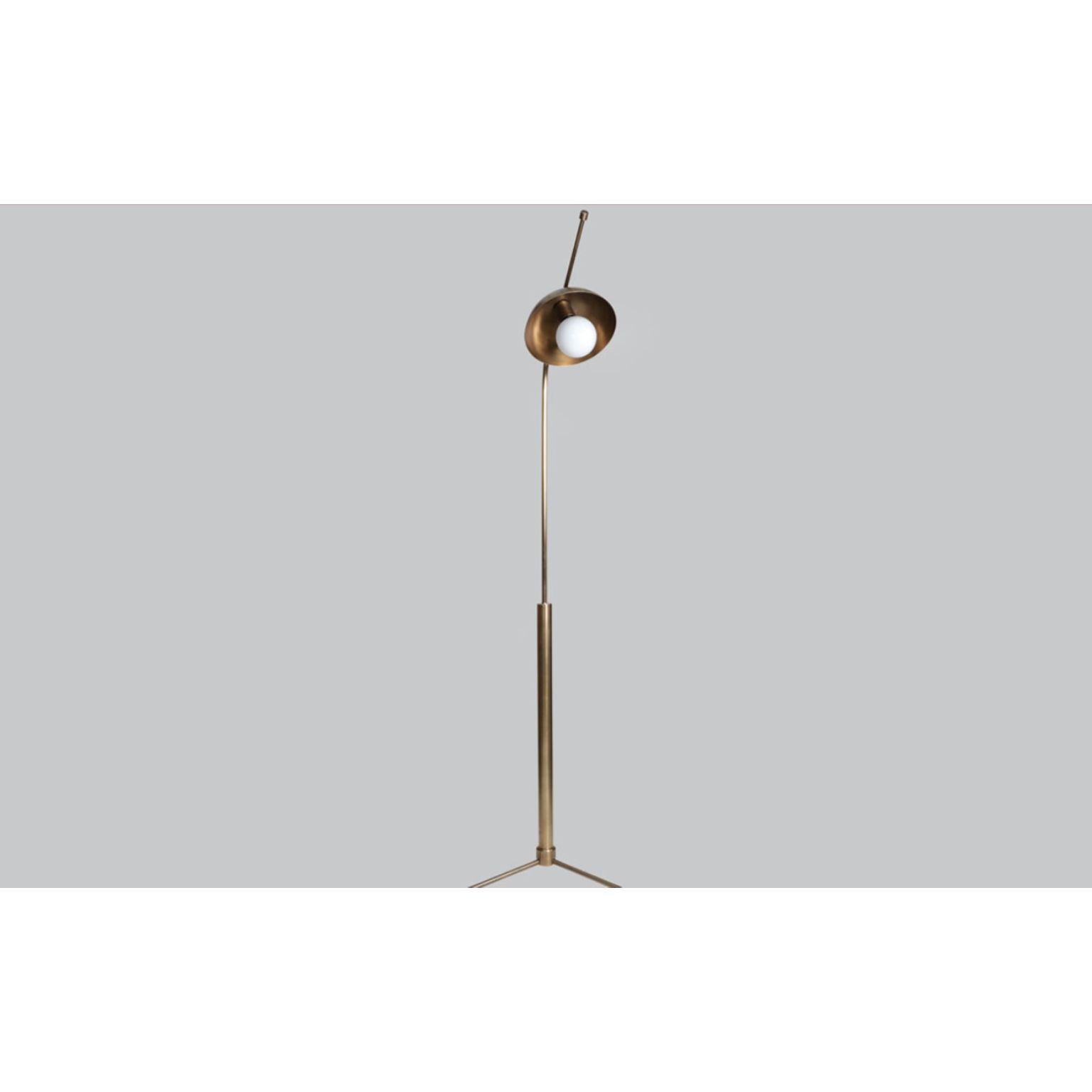 Indian Wing Brass Dome Floor Lamp by Lamp Shaper For Sale