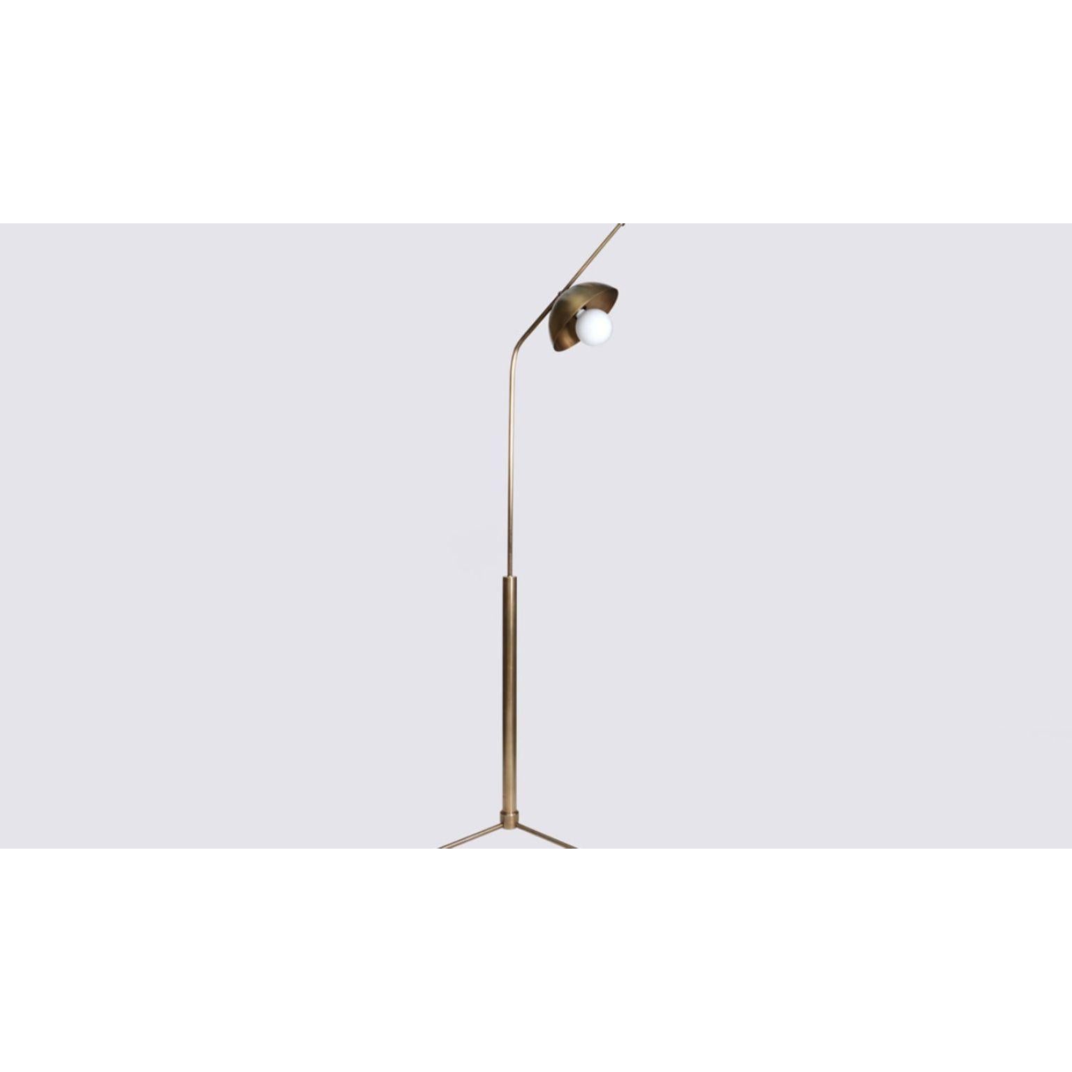 Other Wing Brass Dome Floor Lamp by Lamp Shaper For Sale