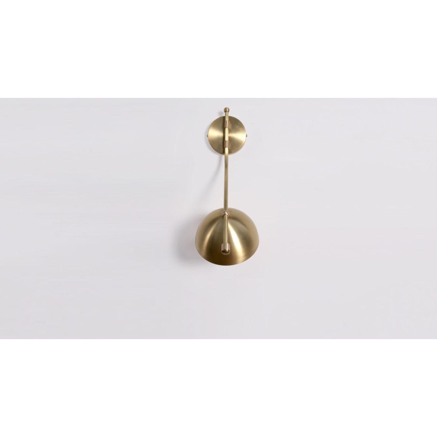 Post-Modern Wing Brass Dome Wall Sconce by Lamp Shaper For Sale