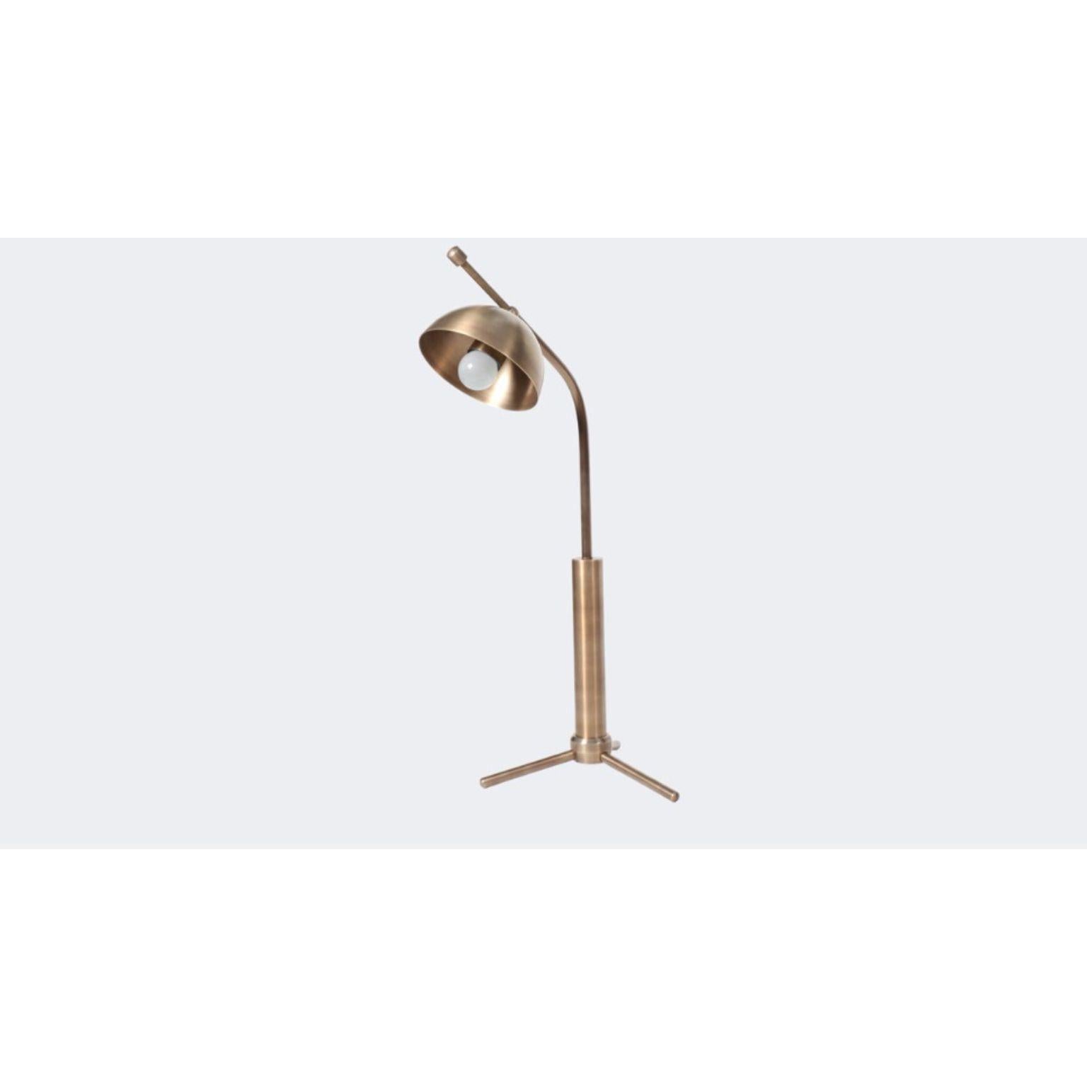 Other Wing Burnt Brass Dome Desk Lamp by Lamp Shaper For Sale