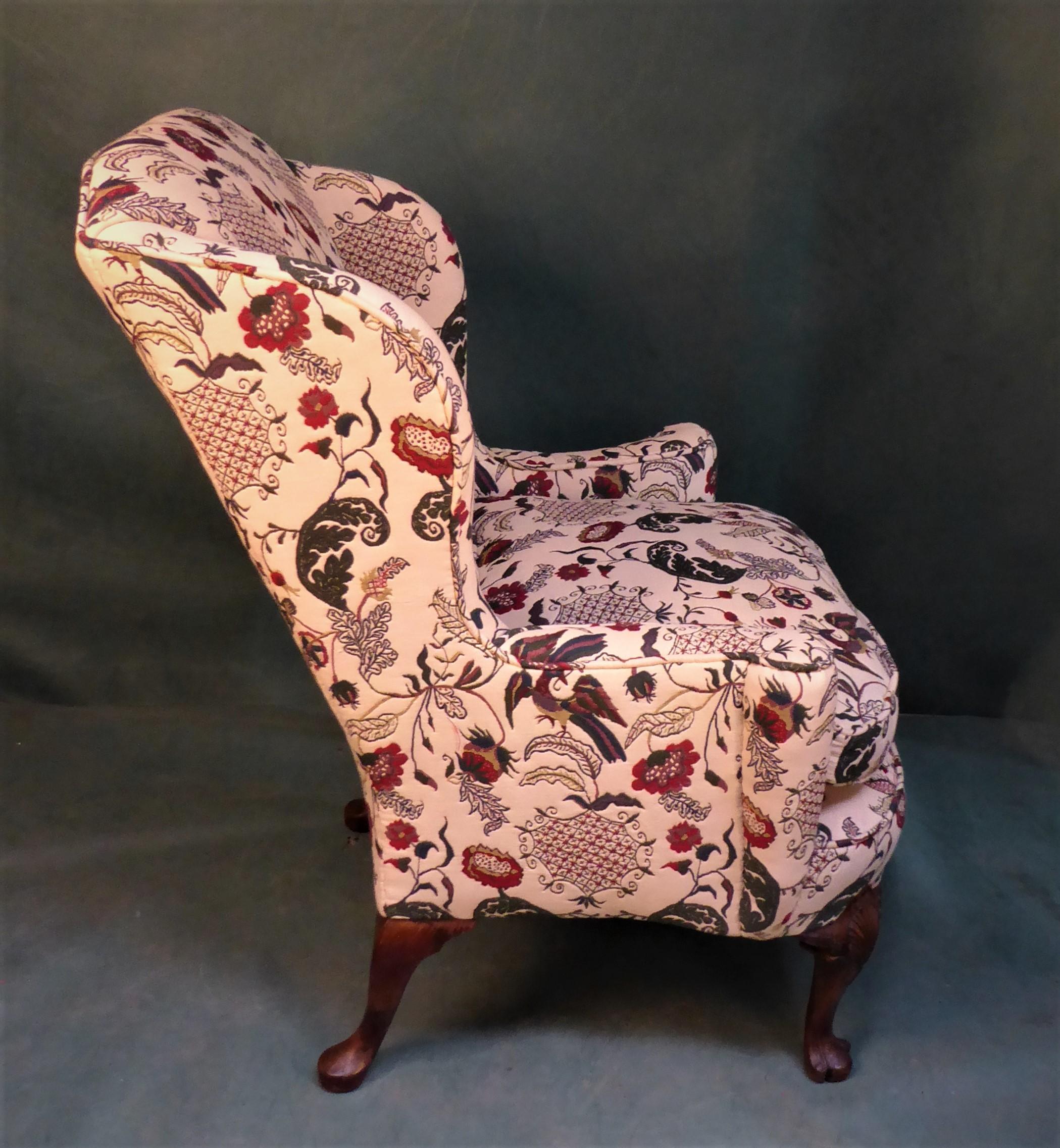 Woodwork Wing Chair, circa 1920 For Sale
