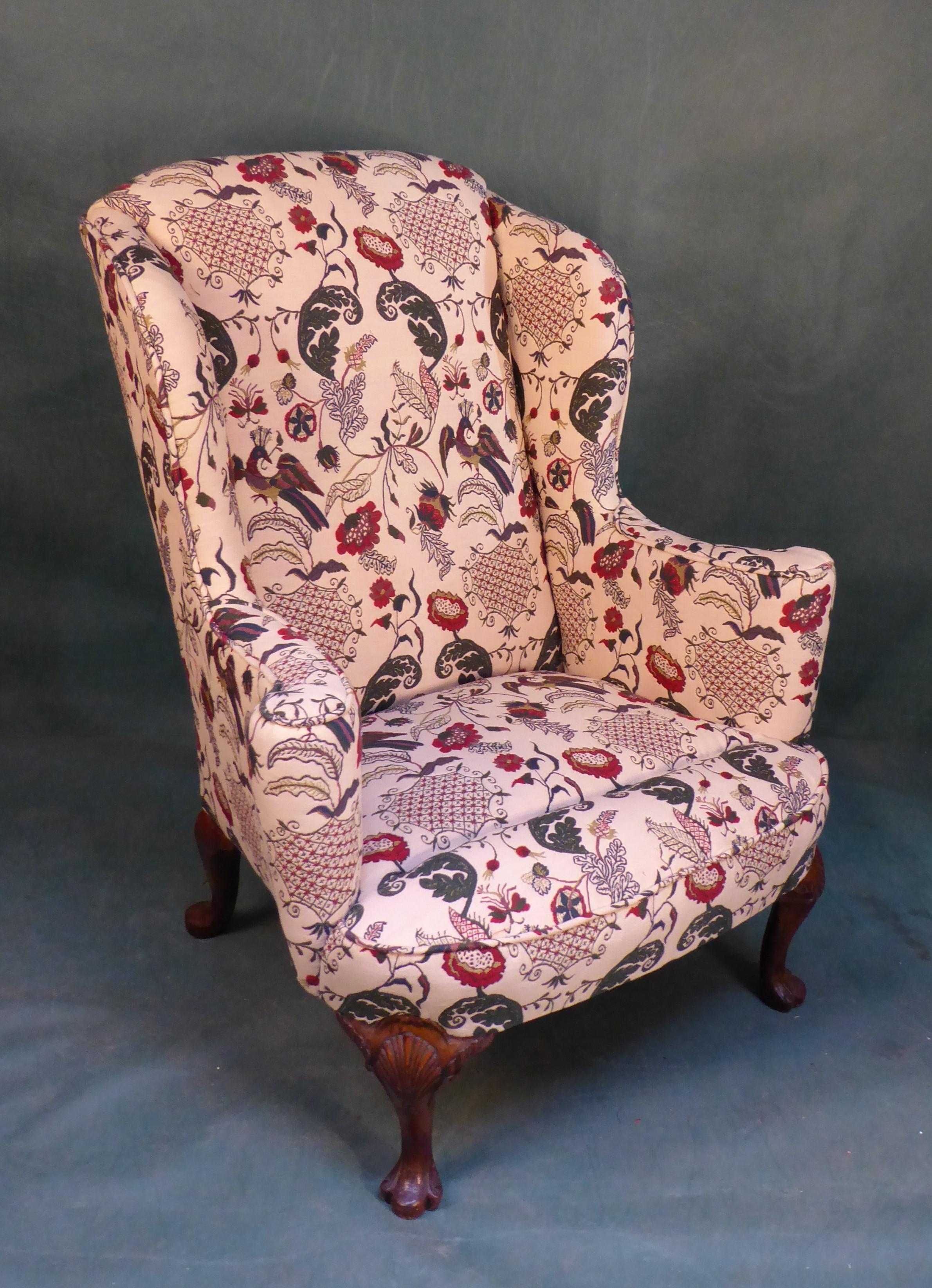 Wing Chair, circa 1920 In Excellent Condition For Sale In Glencarse, Perthshire