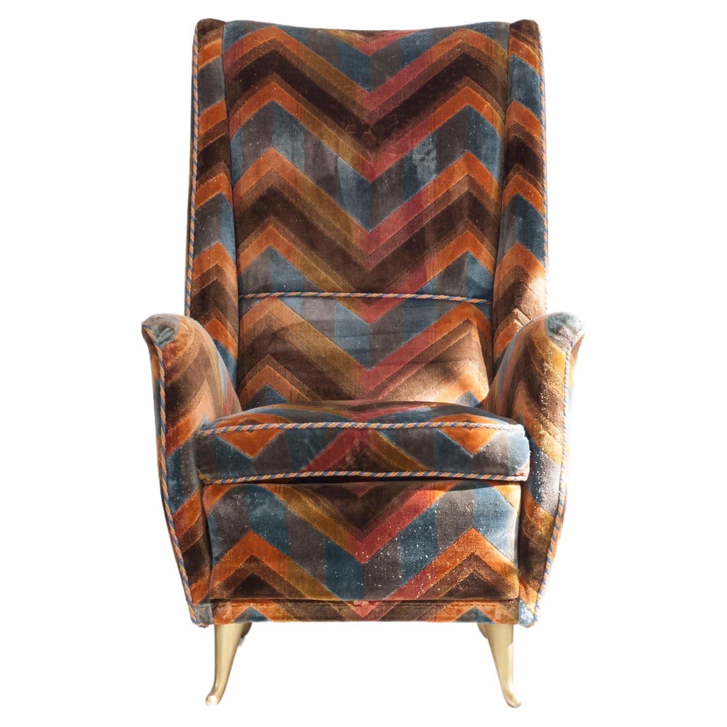 Wing Chair, Design and Manufacturer I. S. A. Bergamo, Italy, 1950s For Sale