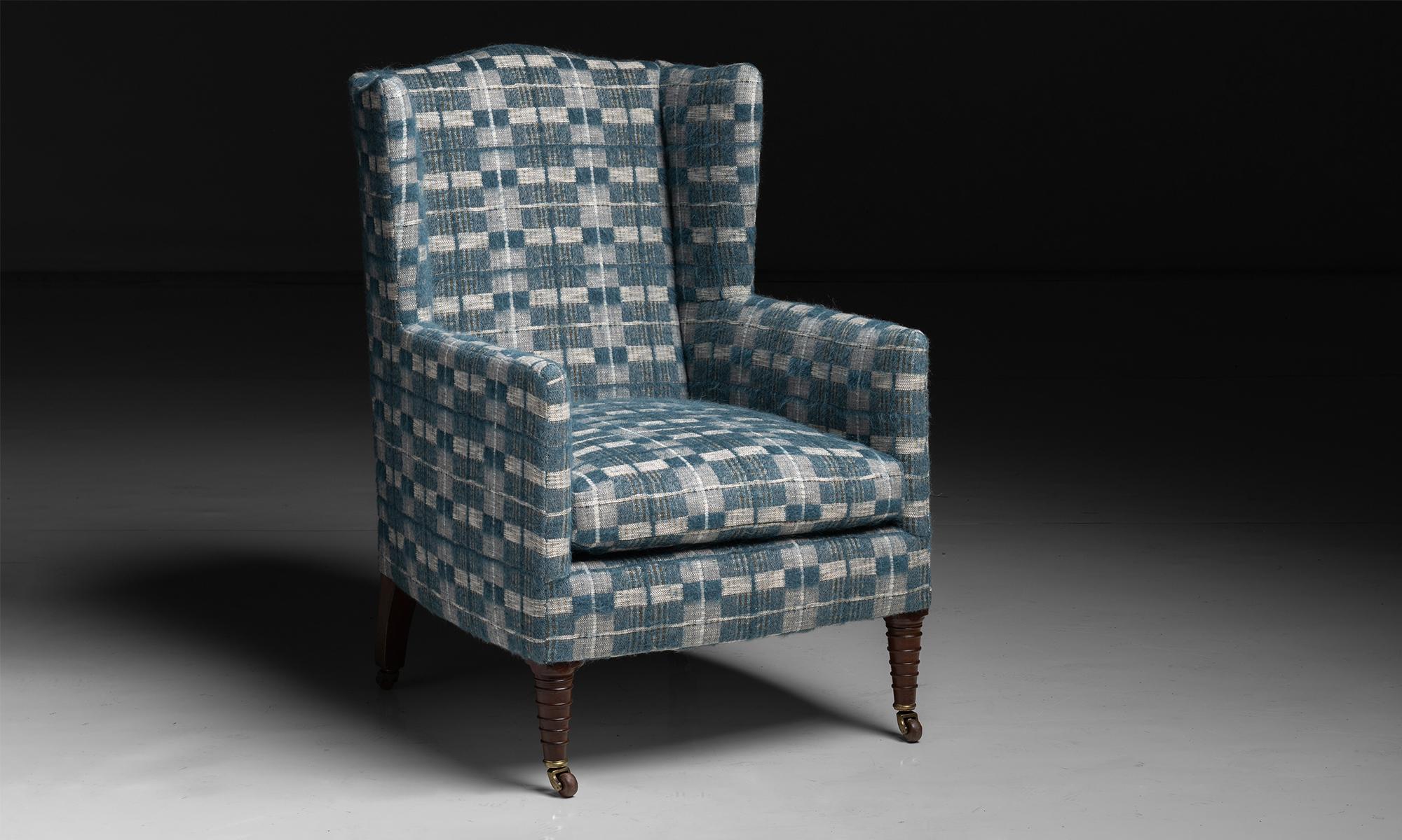 Wing Chair in Mohair by Pierre Frey

England circa 1900

Newly upholstery in mohair blend by Pierre Frey

26.5”w x 29”d x 40”h x 18”seat