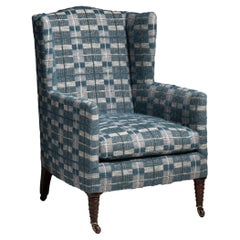 Wing Chair in Mohair by Pierre Frey, England circa 1900