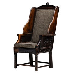 Wing Chair in Tweed by Pierre Frey, England circa 1890