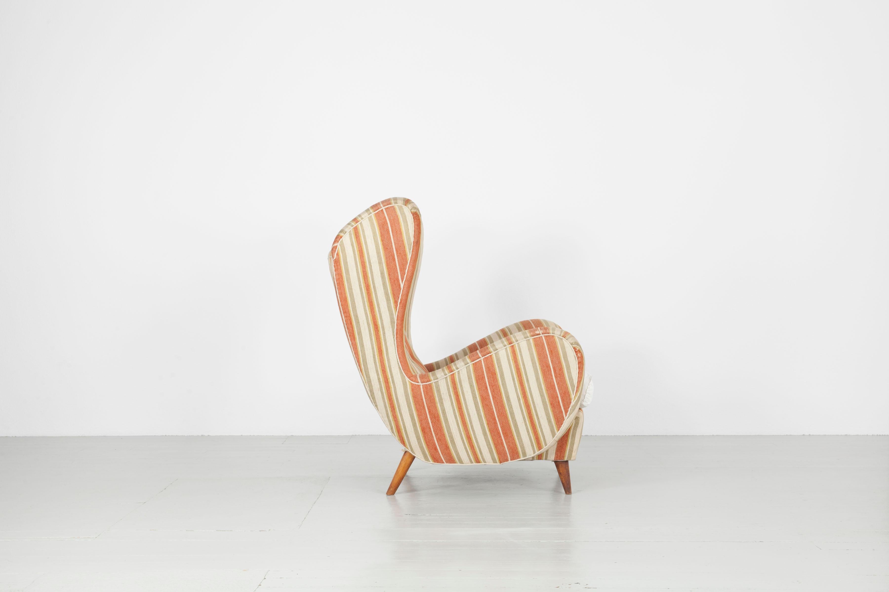 Mid-20th Century Wing Chair, Italy, 1940s