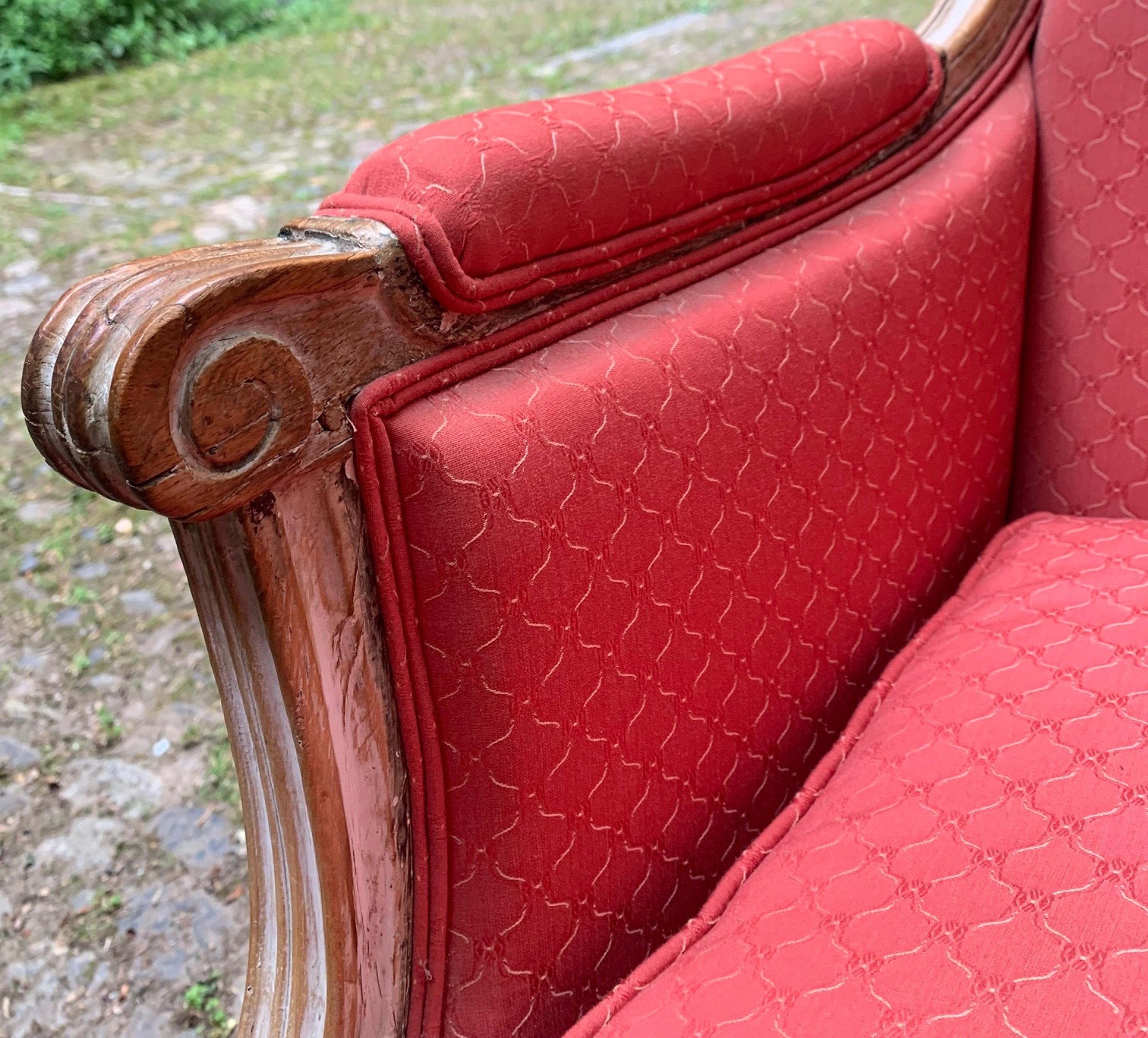 Wood Wing Chair Louis XVI Stamped Lelarge