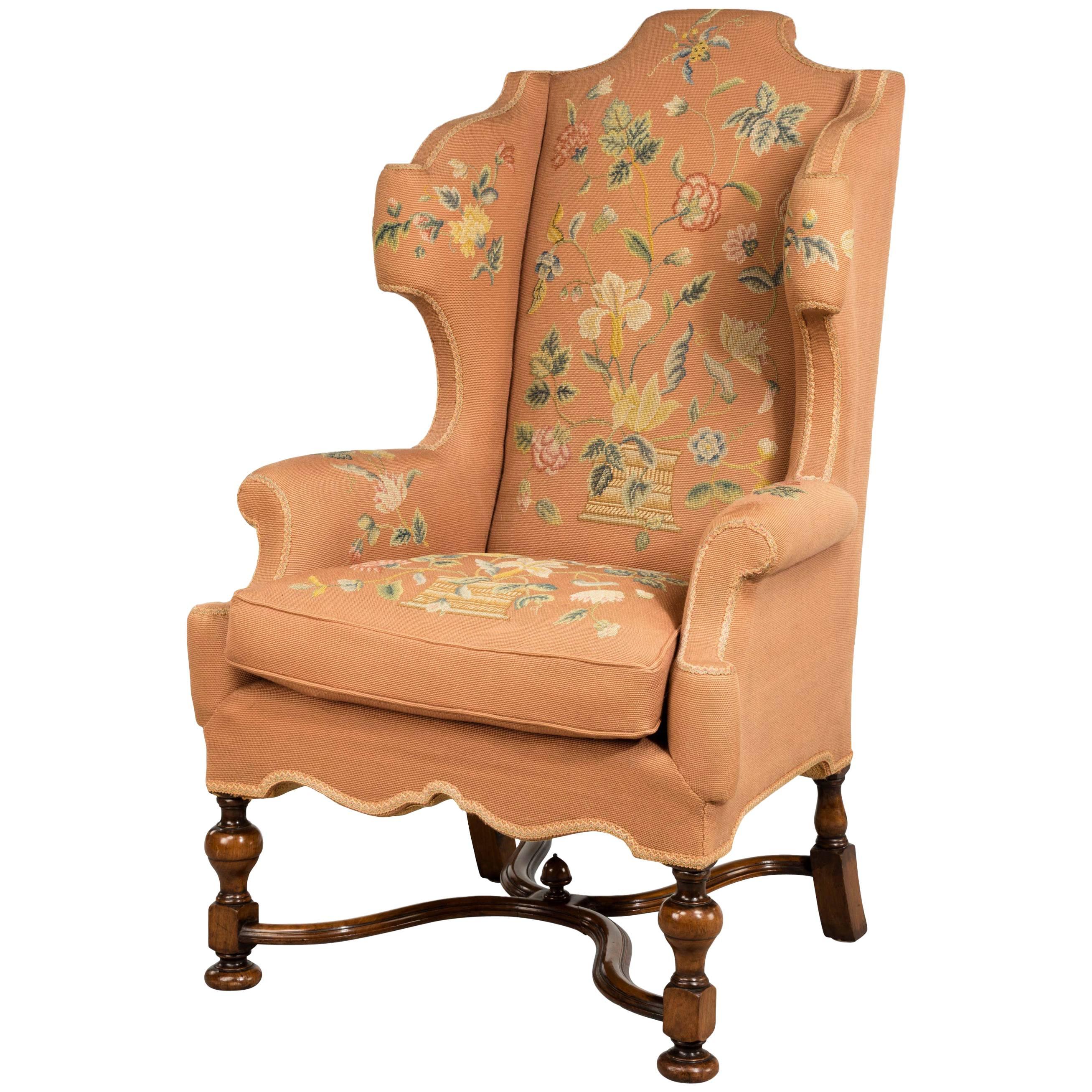 Early 20th Century Wing Chair of William and Mary Design