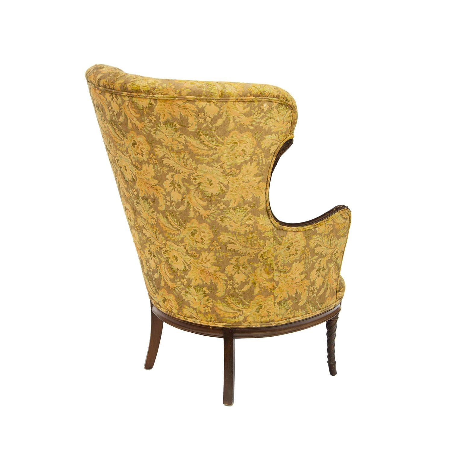 Wing Chair with Carved Frame Style of Maison Jansen 3