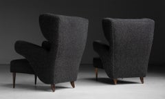 Sillas de ala en boucle de alpaca Rosemary Hallgarten, Italia 1960