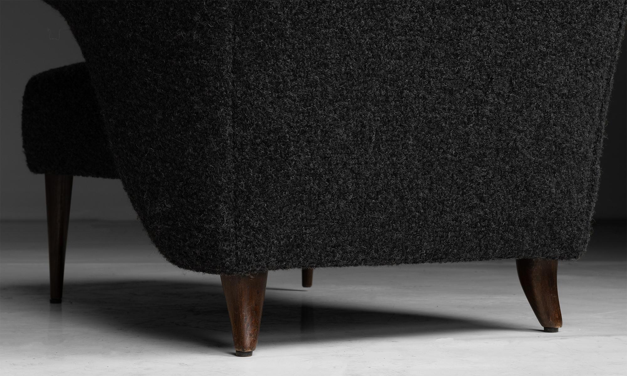 Wing Chairs in Rosemary Hallgarten Alpaca Boucle, Italy 1960 1