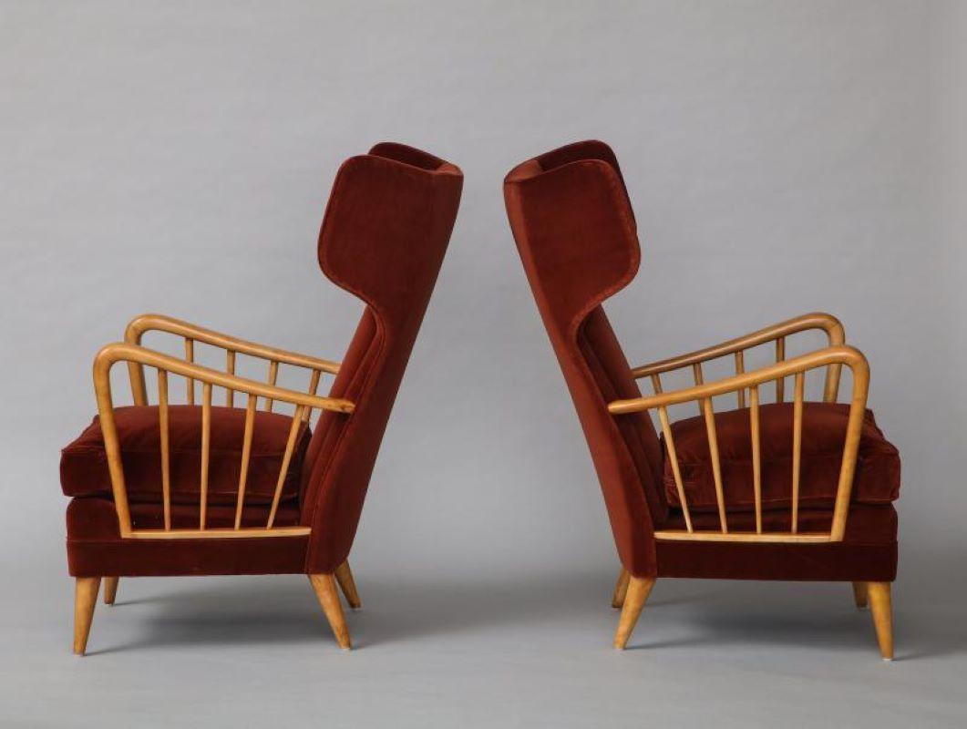 Mid-Century Modern Osvaldo Borsani Red Chairs