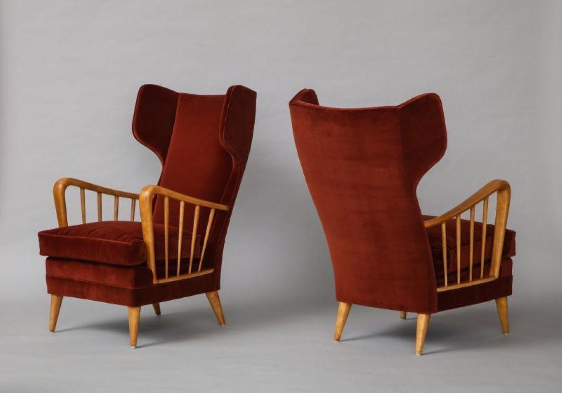 Osvaldo Borsani Red Chairs In Good Condition In New York, NY