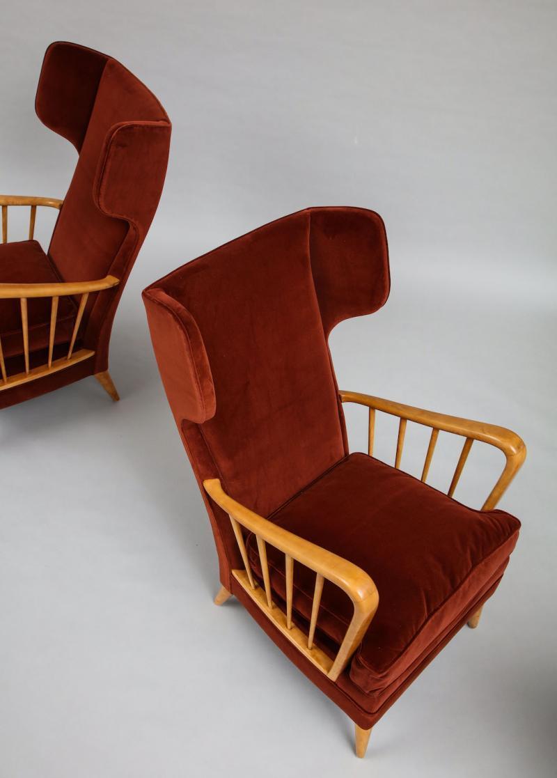 Milieu du XXe siècle Osvaldo Borsani Red Chairs