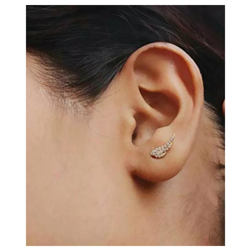 Boucles d'oreilles à breloques en or massif 14k Diamant Neuf - En vente à Chicago, IL