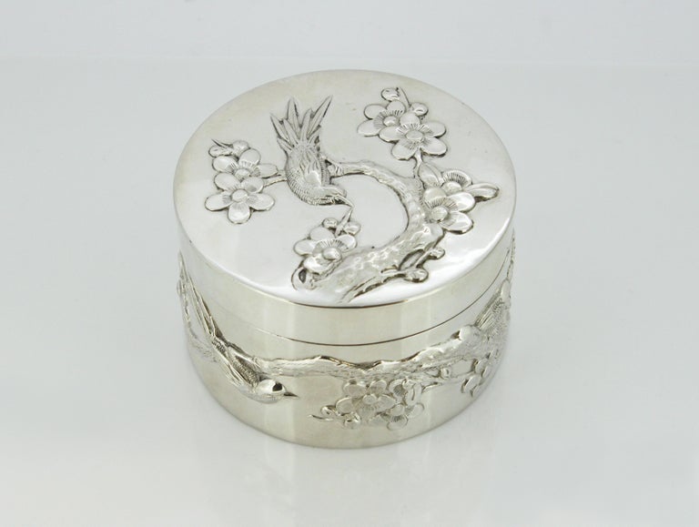 Wing Nam and Co. Antique Chinese Silver Circular Box/Tea Caddy, China