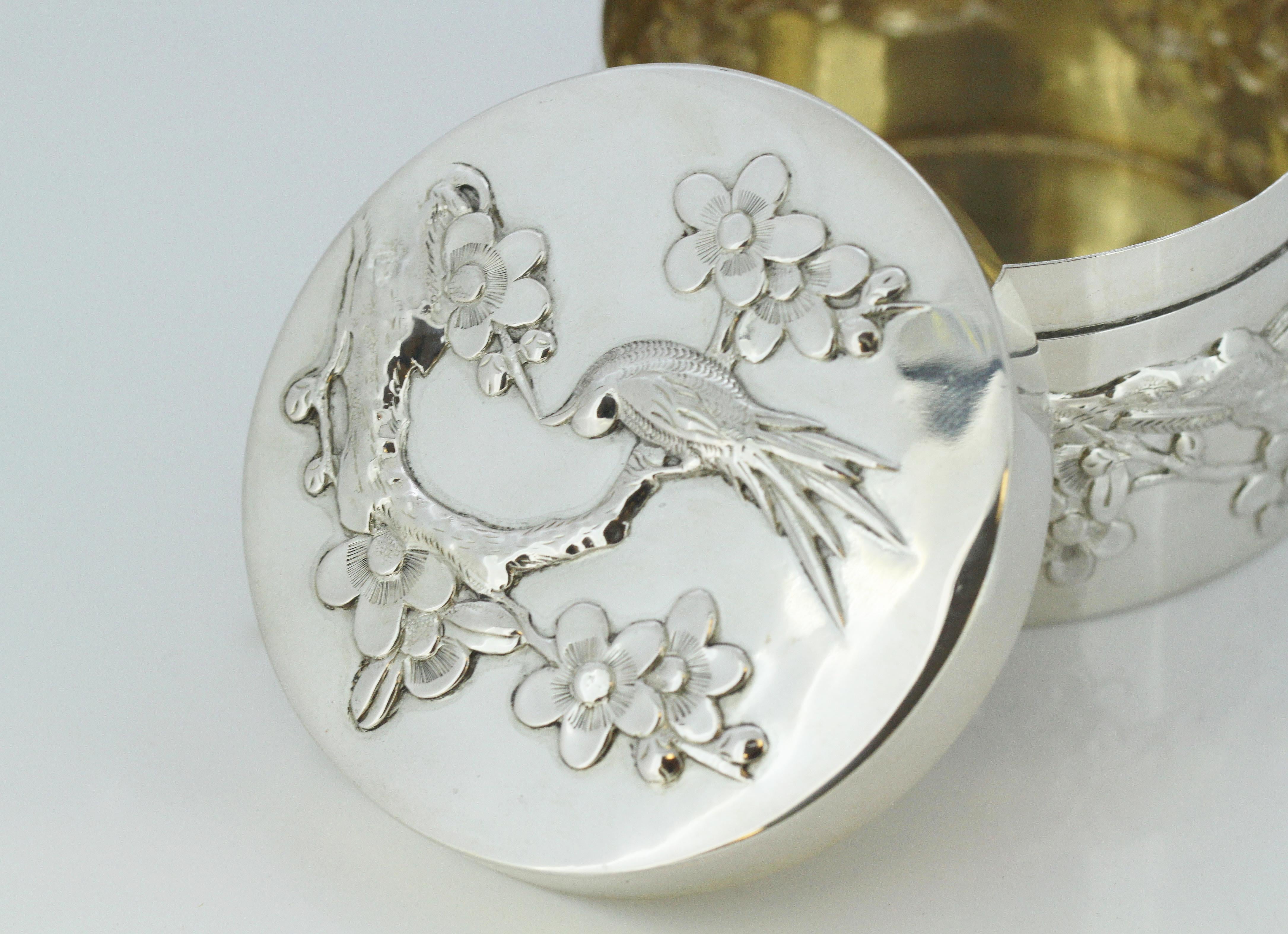 Wing Nam and Co. Antique Chinese Silver Circular Box/Tea Caddy, China