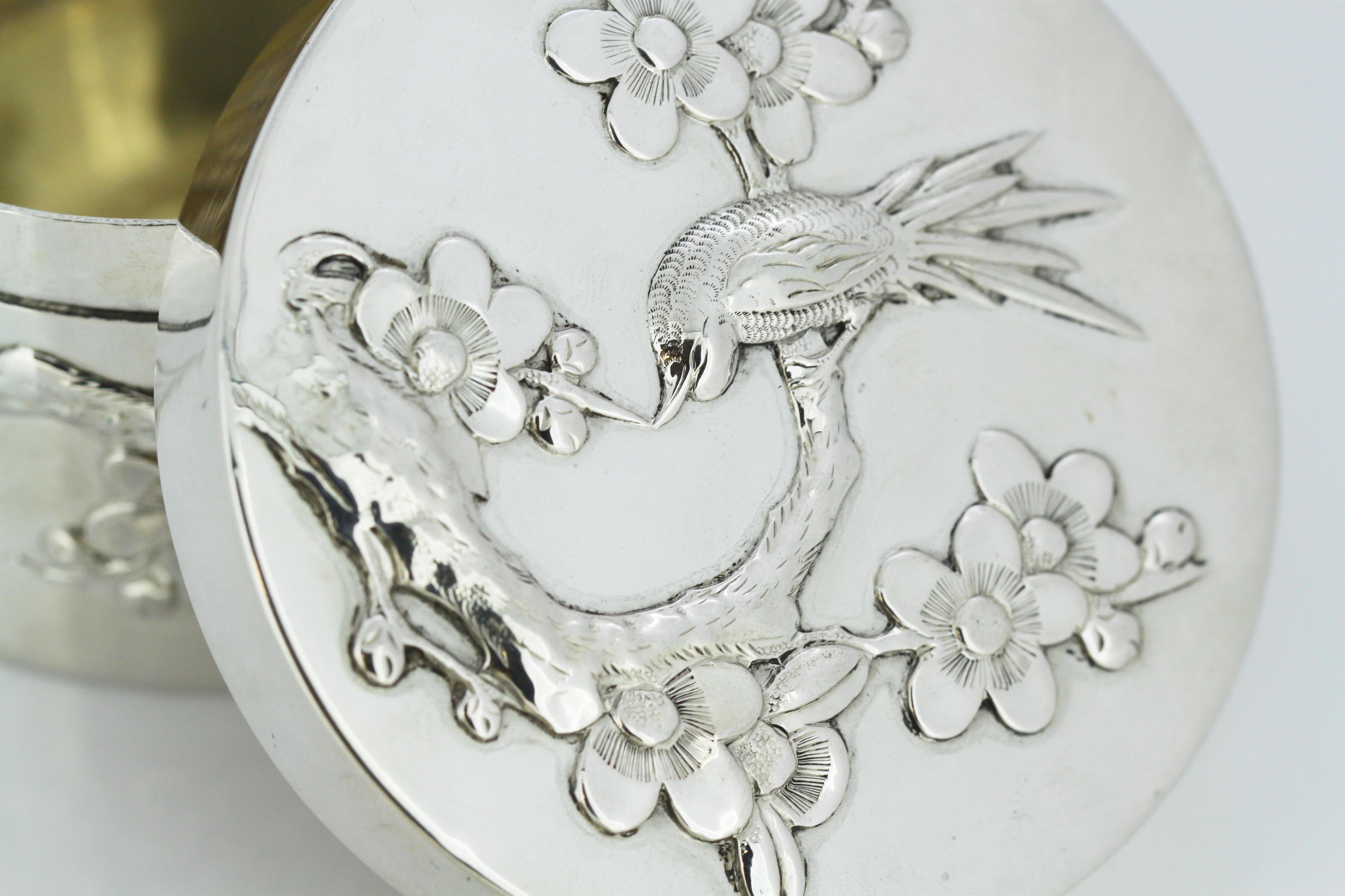 Wing Nam and Co. Antique Chinese Silver Circular Box/Tea Caddy, China