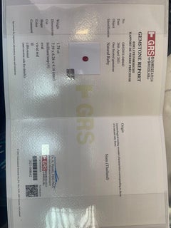 Winged Ruby Engagement Ring, 1.78CT Ruby, Marquis diamonds, 18K White Gold, GRS