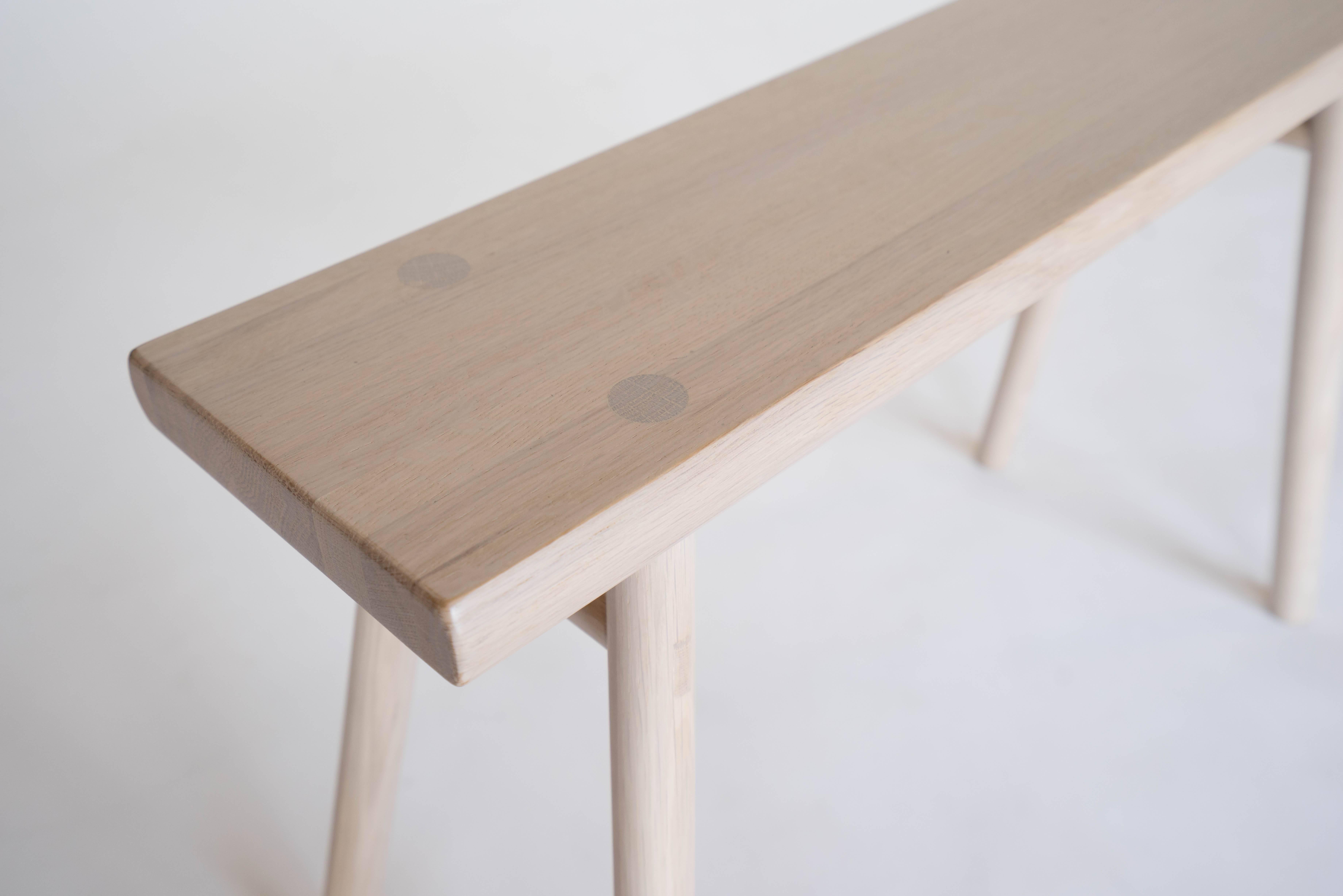 Chinese Wing Stand by Sun at Six, Nude: Minimalist Stool / Bench / Side Table in Wood