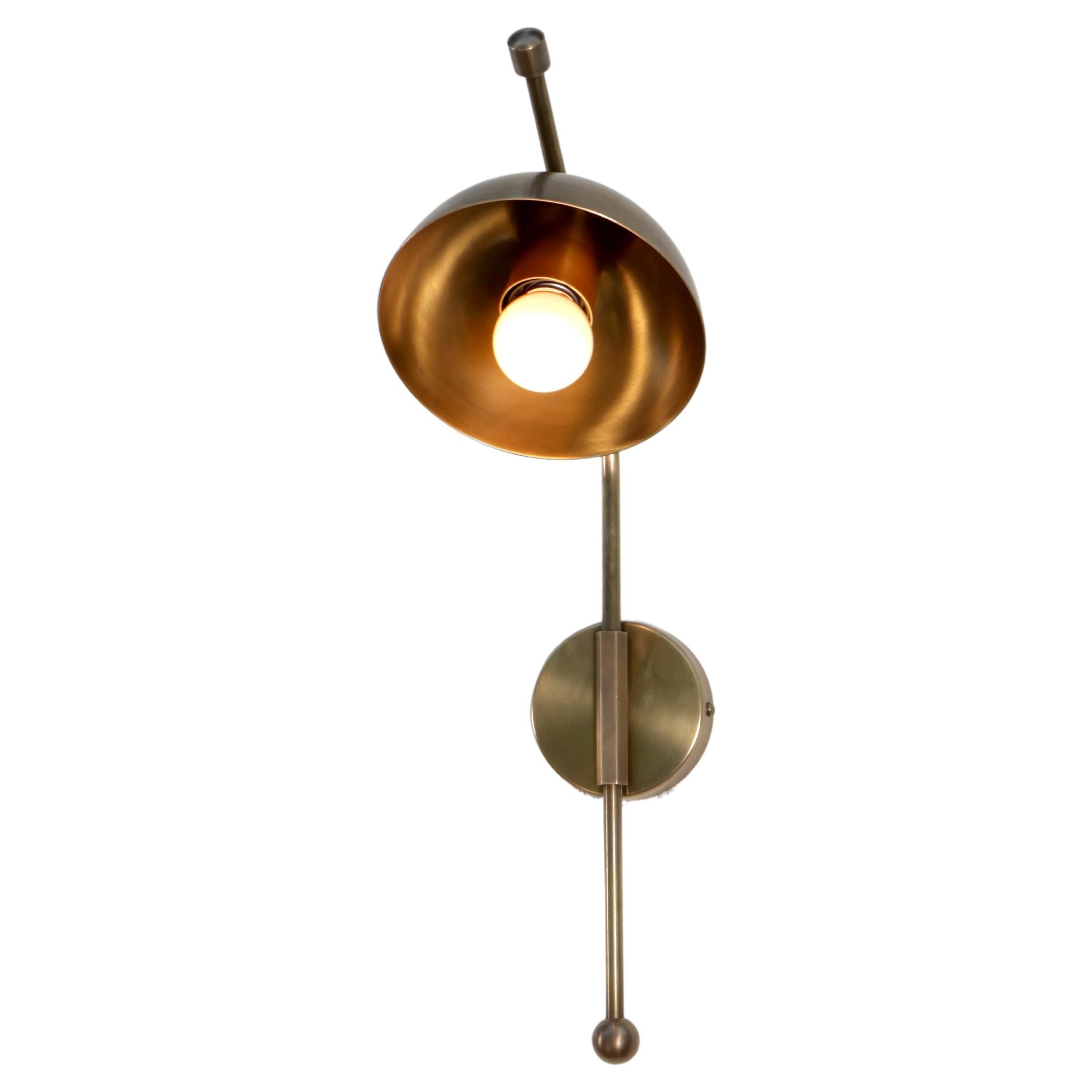 Wing Two Brass Dome Wall Sconce by Lamp Shaper