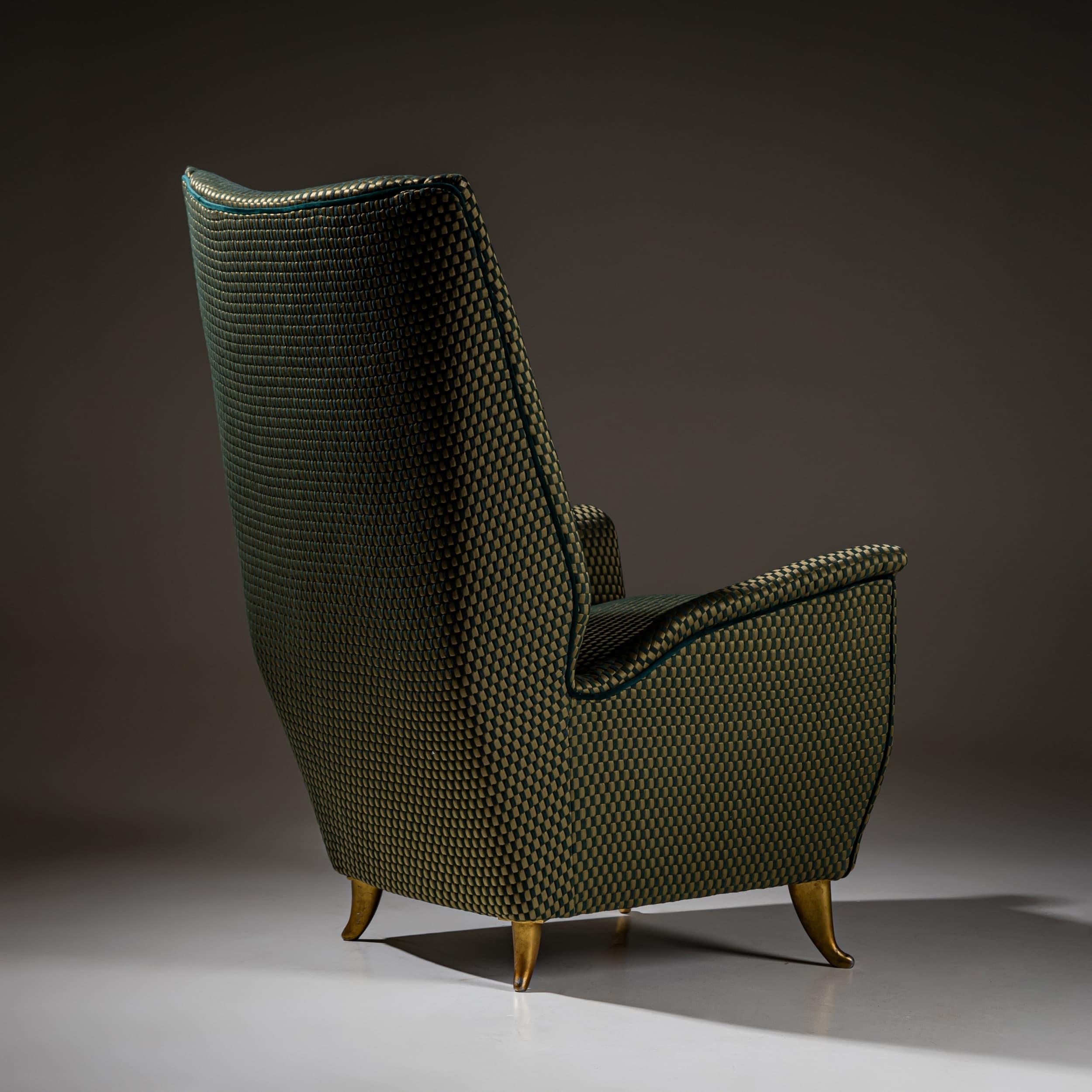 Milieu du XXe siècle Fauteuil Wingback attribué à Gio Ponti pour ISA Bergamo, 1960, Italie en vente