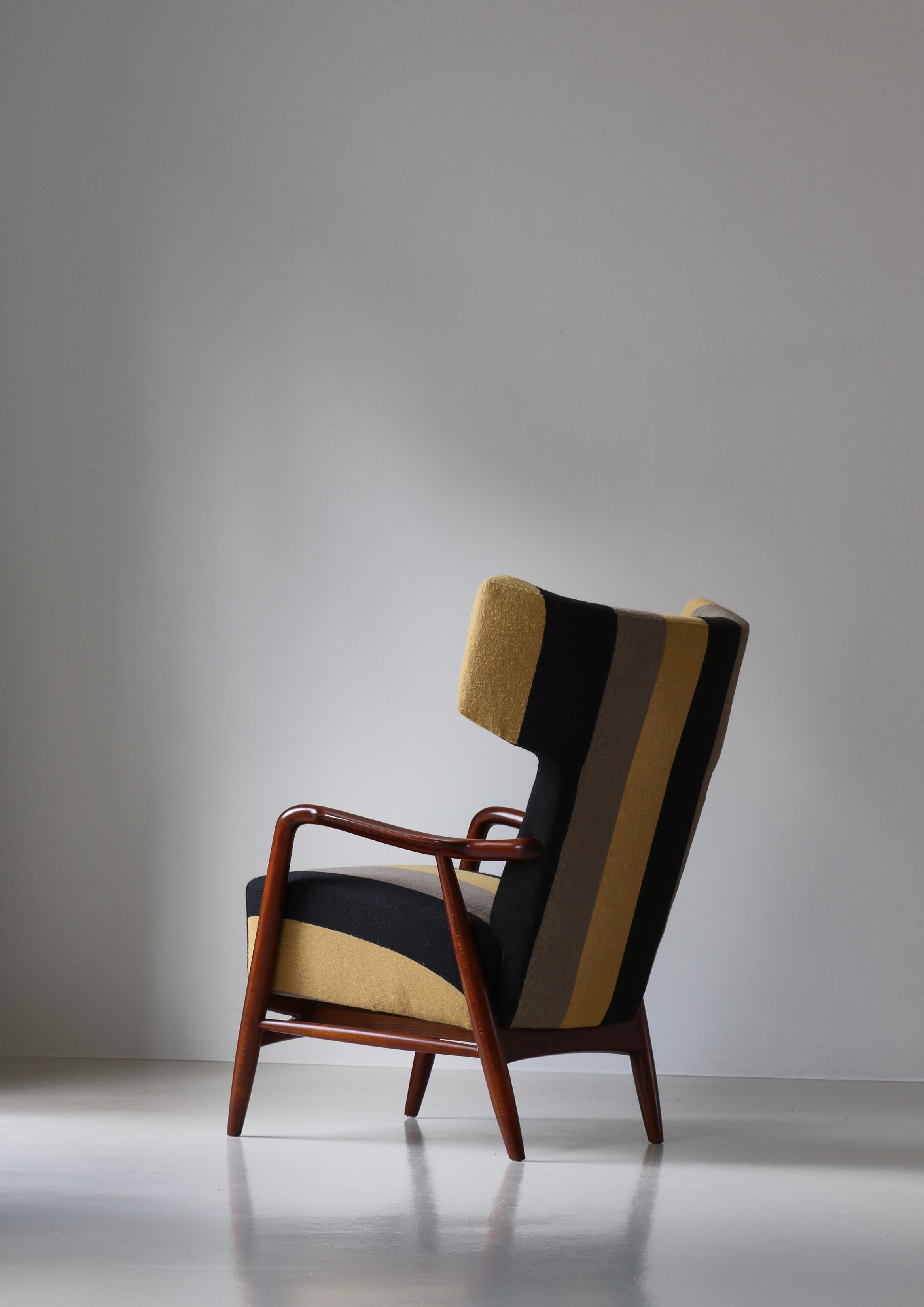 Fauteuil à dossier d'Eva et Nils Koppell pour Slagelse Møbelværk, Danemark, 1947 Bon état - En vente à Odense, DK