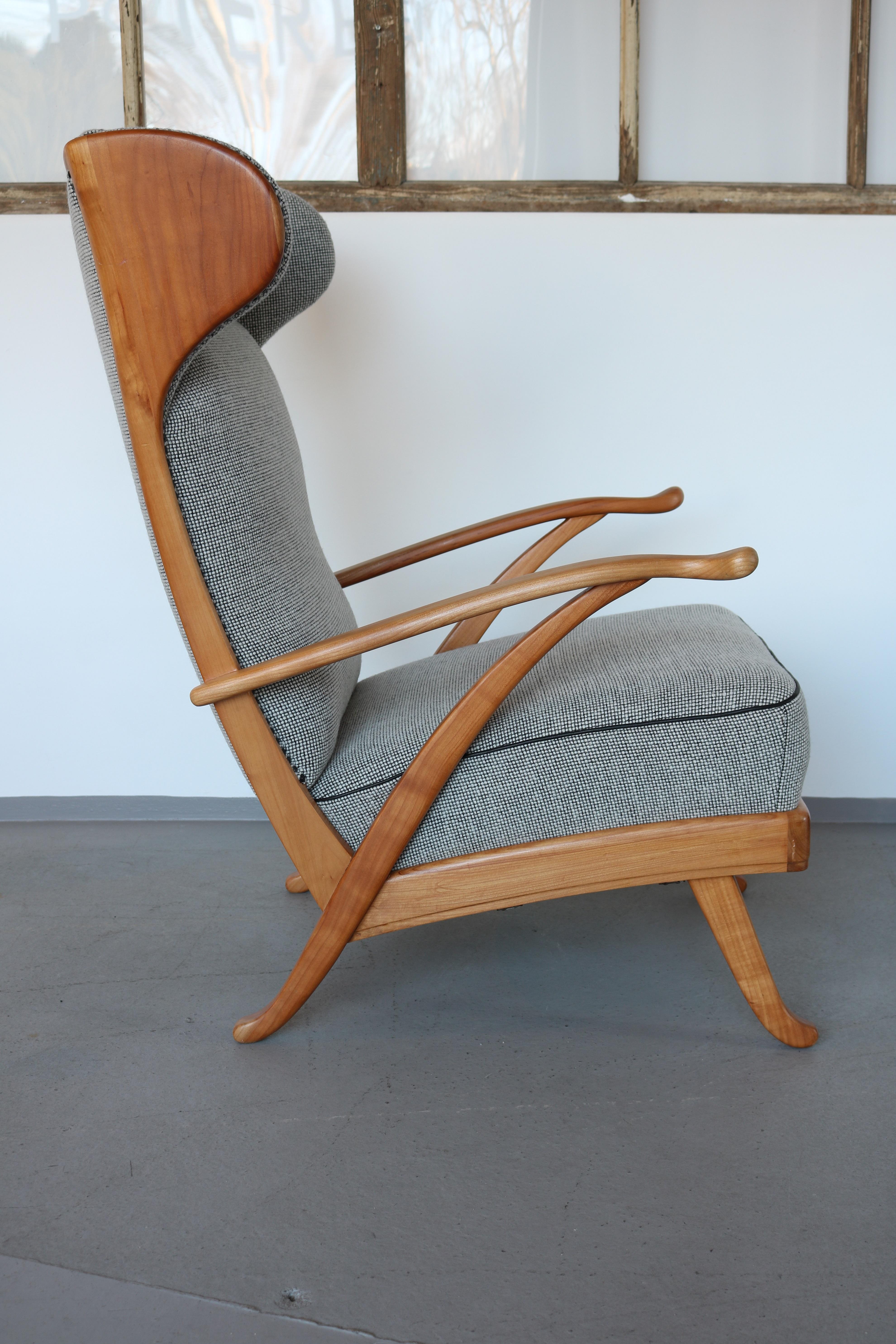 Mid-Century Modern Wingback Armchair by Karl Nothhelfer for Schörle & Gölz, 1950s