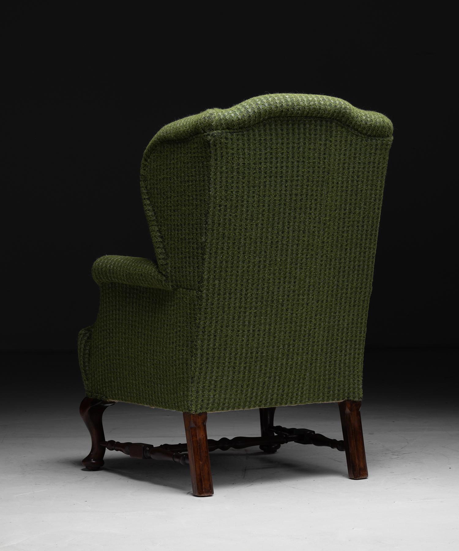 Arts and Crafts Wingback Armchair by William Birch, England, circa 1890