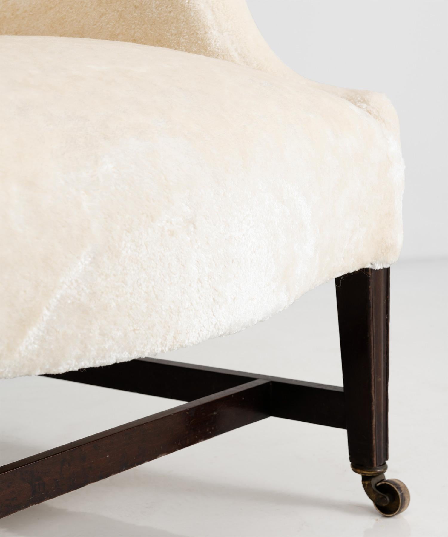 Wingback Armchair in Cotton Blend by Dedar Milano, England circa 1800 5