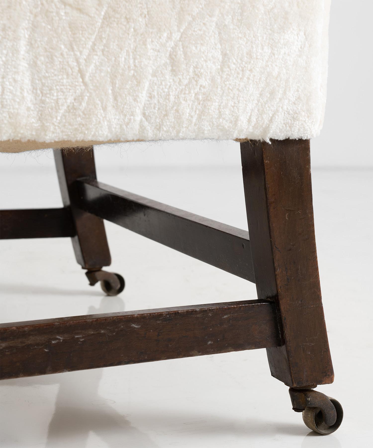 Wingback Armchair in Cotton Blend by Dedar Milano, England circa 1800 7