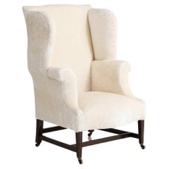 Wingback Armchair in Cotton Blend by Dedar Milano, England circa 1800