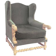Wingback Armchair Louis XIII Revival to Recover, circa 1920