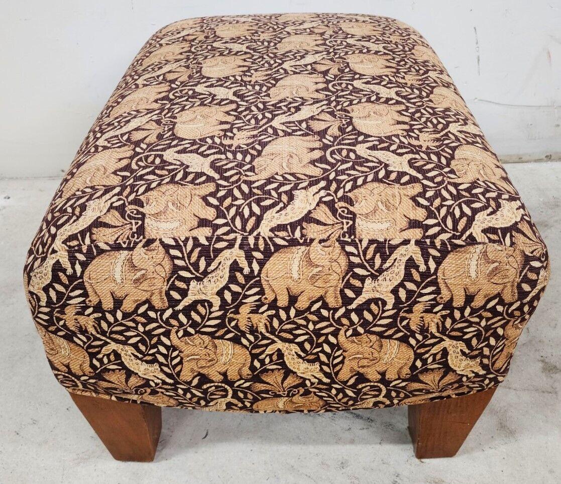 Wingback Armchair & Ottoman Elephants & Leopards Custom Designer For Sale 6