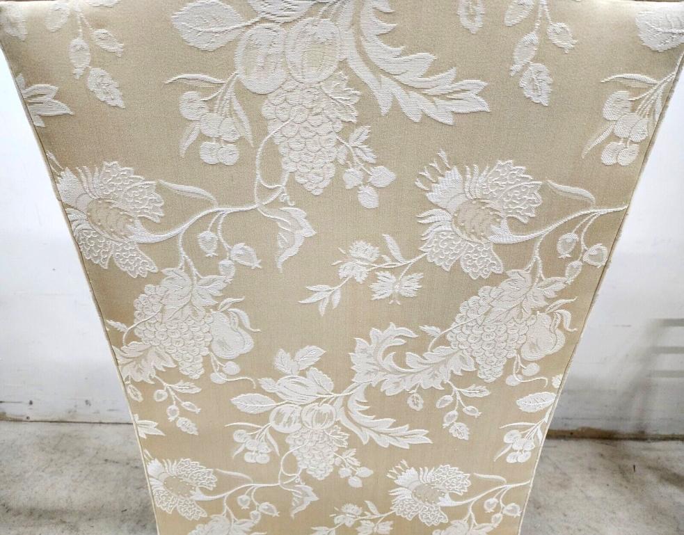 Wingback Armchair Queen Anne Ivory Brocade Sussex by Ethan Allen 2