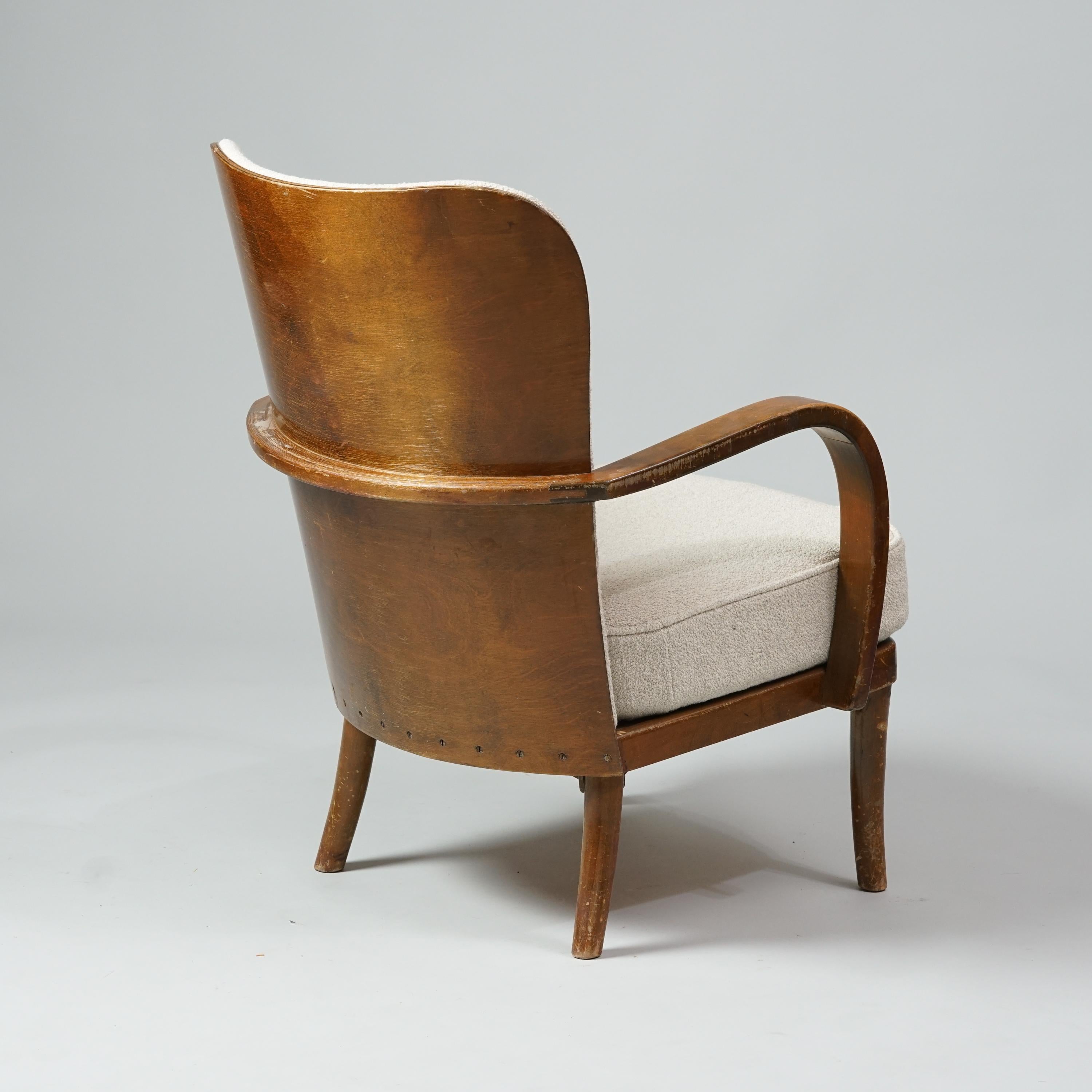 Fabric Finnish Armchair, Werner West, 1930/1940s For Sale