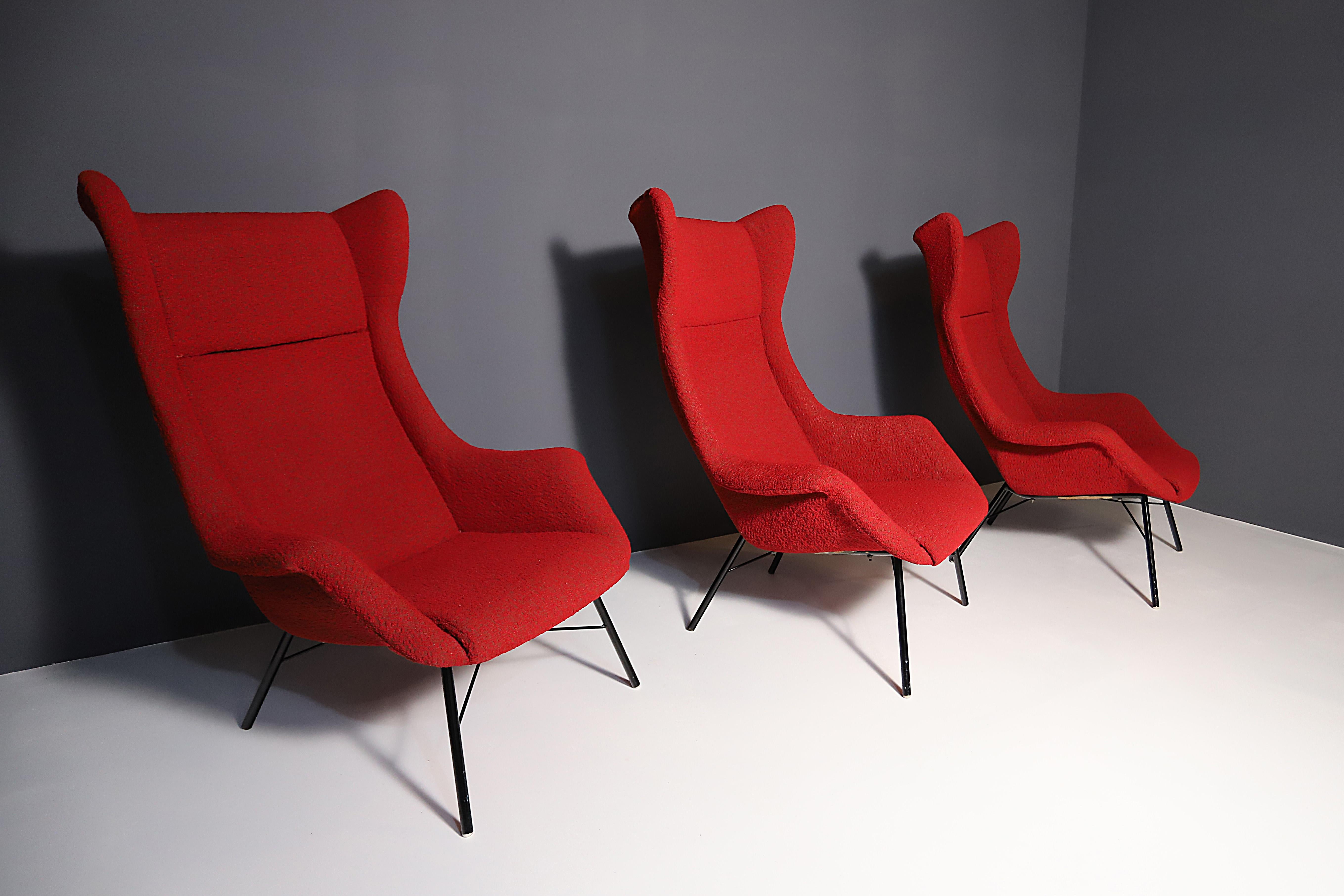 Mid-Century moderno Poltrone Wingback di Navrátil & Sépová 1960´, Cecoslovacchia, prezzo per pezzo in vendita