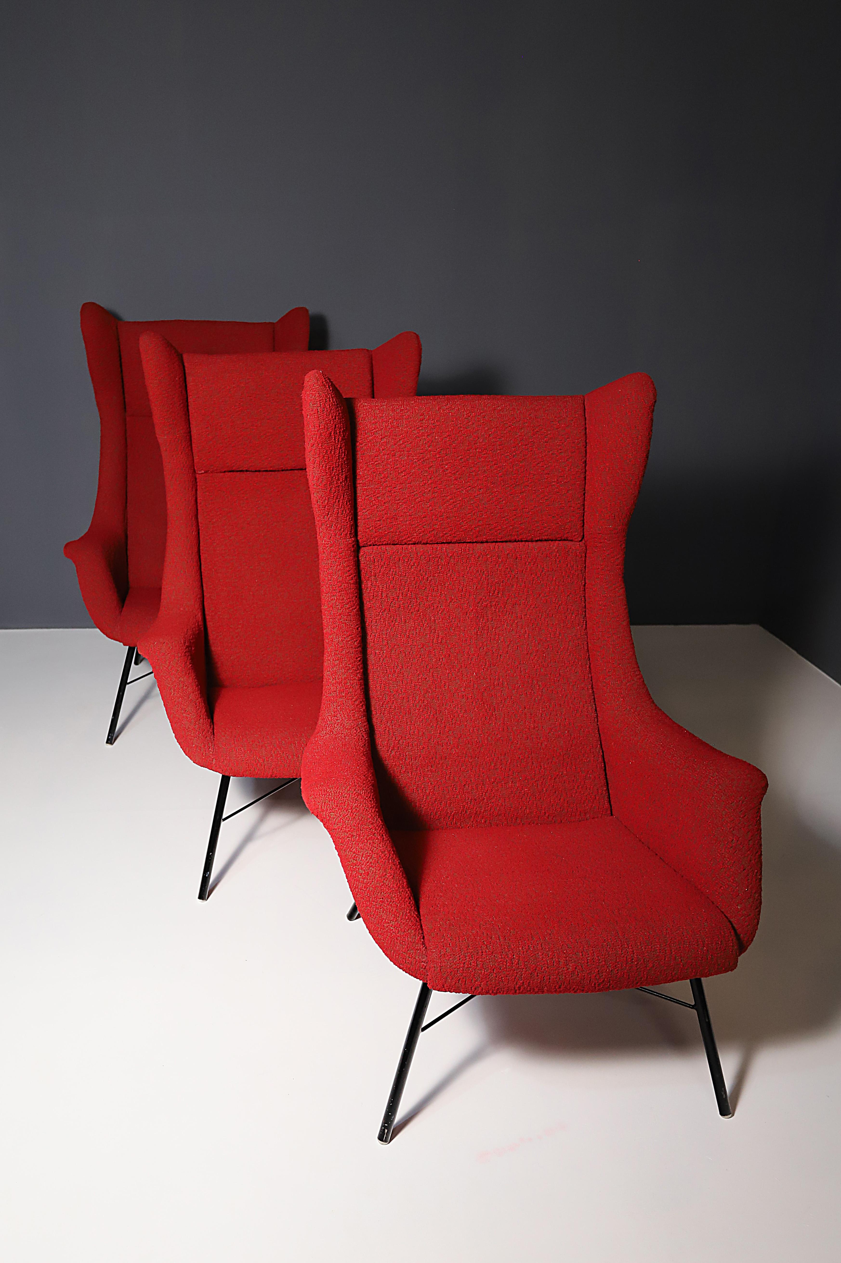 Metallo Poltrone Wingback di Navrátil & Sépová 1960´, Cecoslovacchia, prezzo per pezzo in vendita