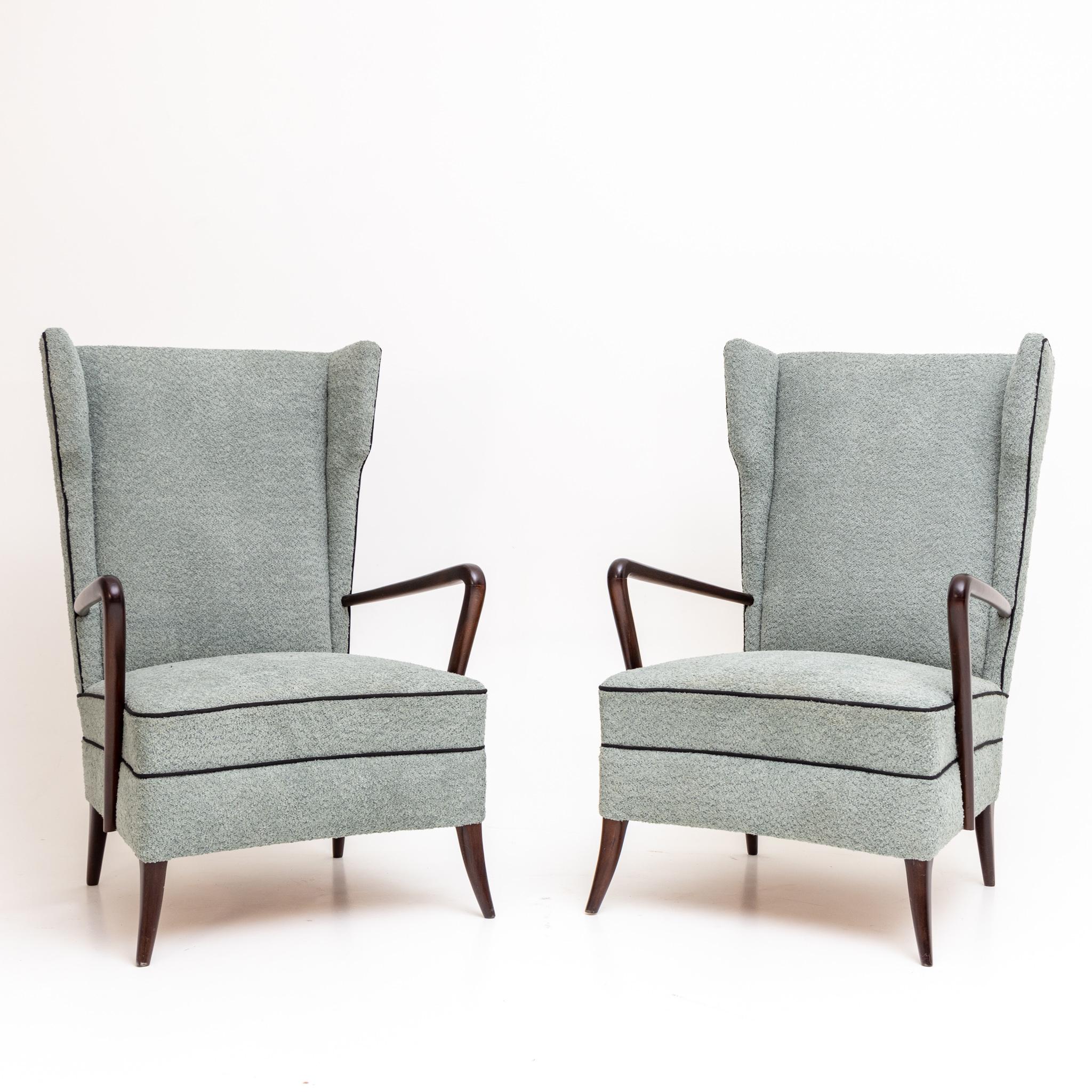 Modern Wingback Armchairs, Italy 1950s